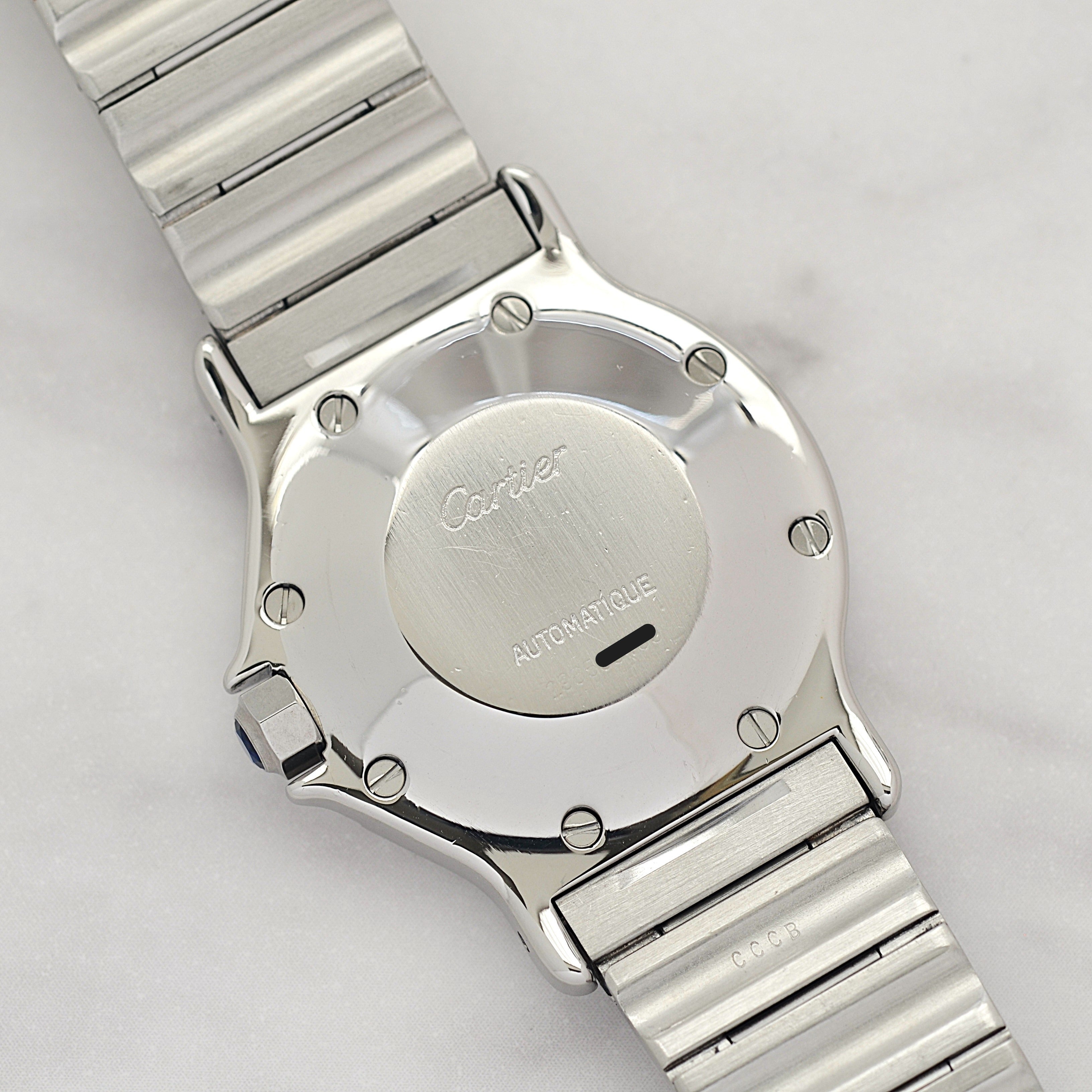 【Cartier】カルティエ サントスオクタゴン LM ステンレス 永久保証書付き カルティエコンプリートサービス済み