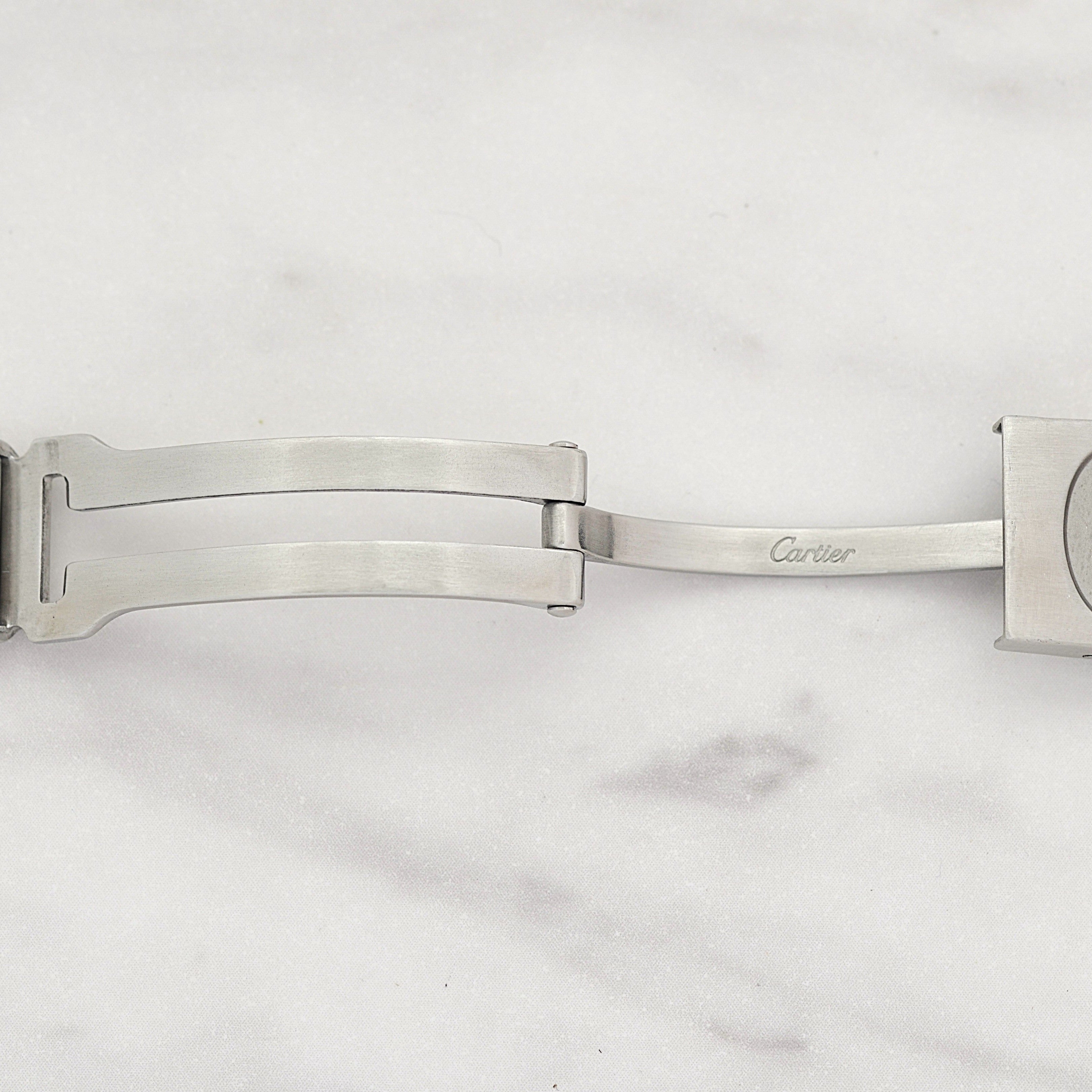 【Cartier】カルティエ サントスオクタゴン LM ステンレス 永久保証書付き カルティエコンプリートサービス済み