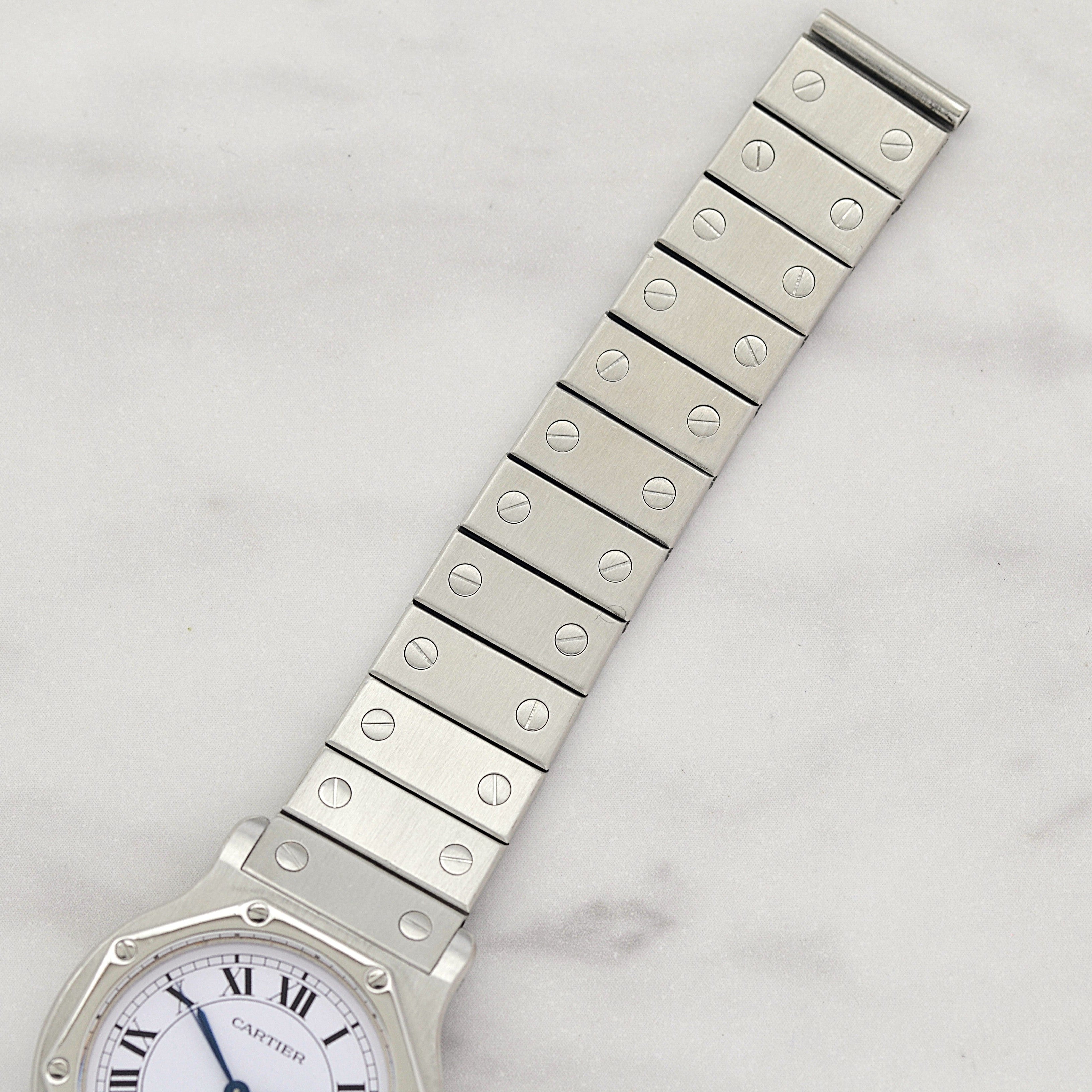 【Cartier】カルティエ サントスオクタゴン LM ステンレス 永久保証書付き カルティエコンプリートサービス済み
