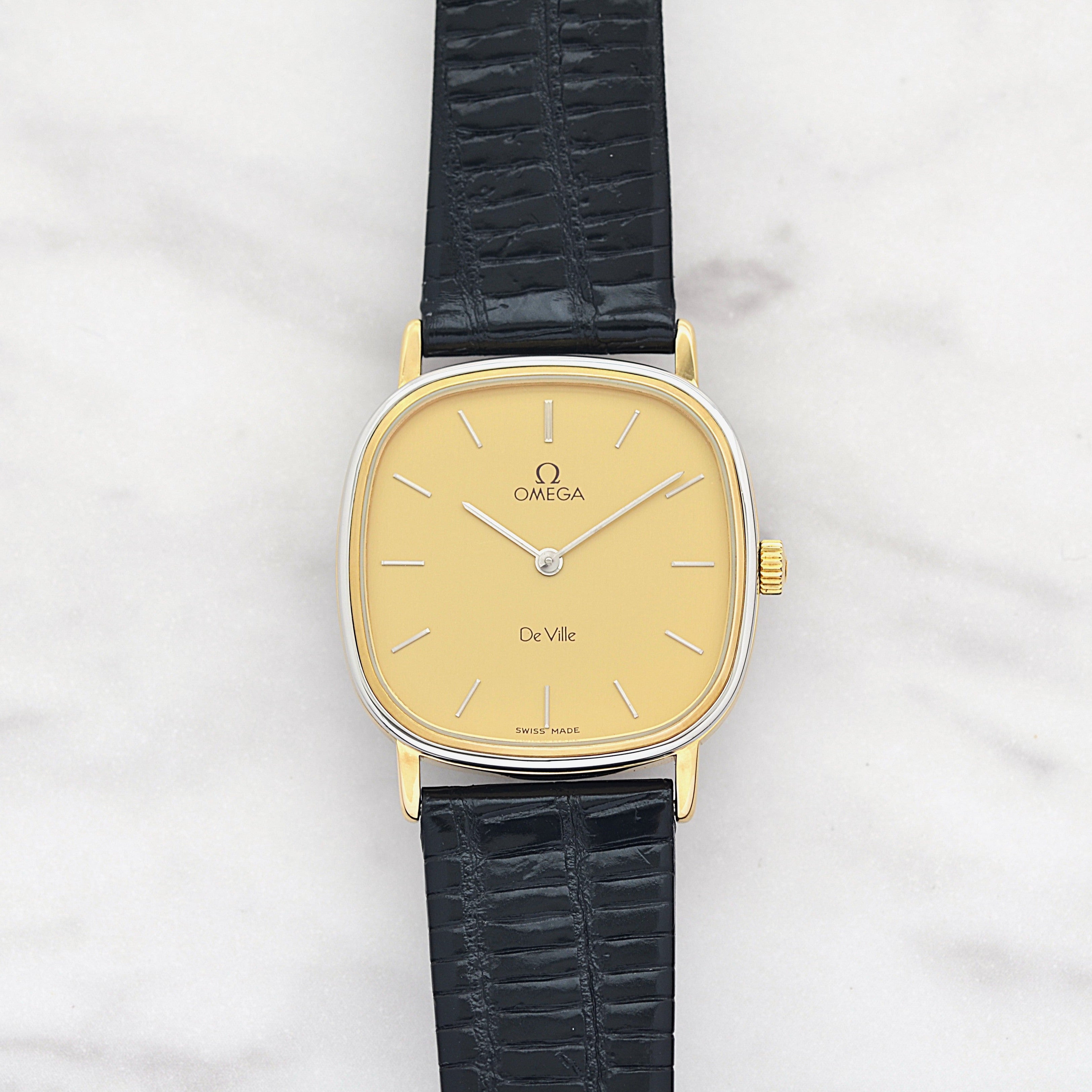 [OMEGA] Omega De Ville GP x SS Square Gold with Original Buckle