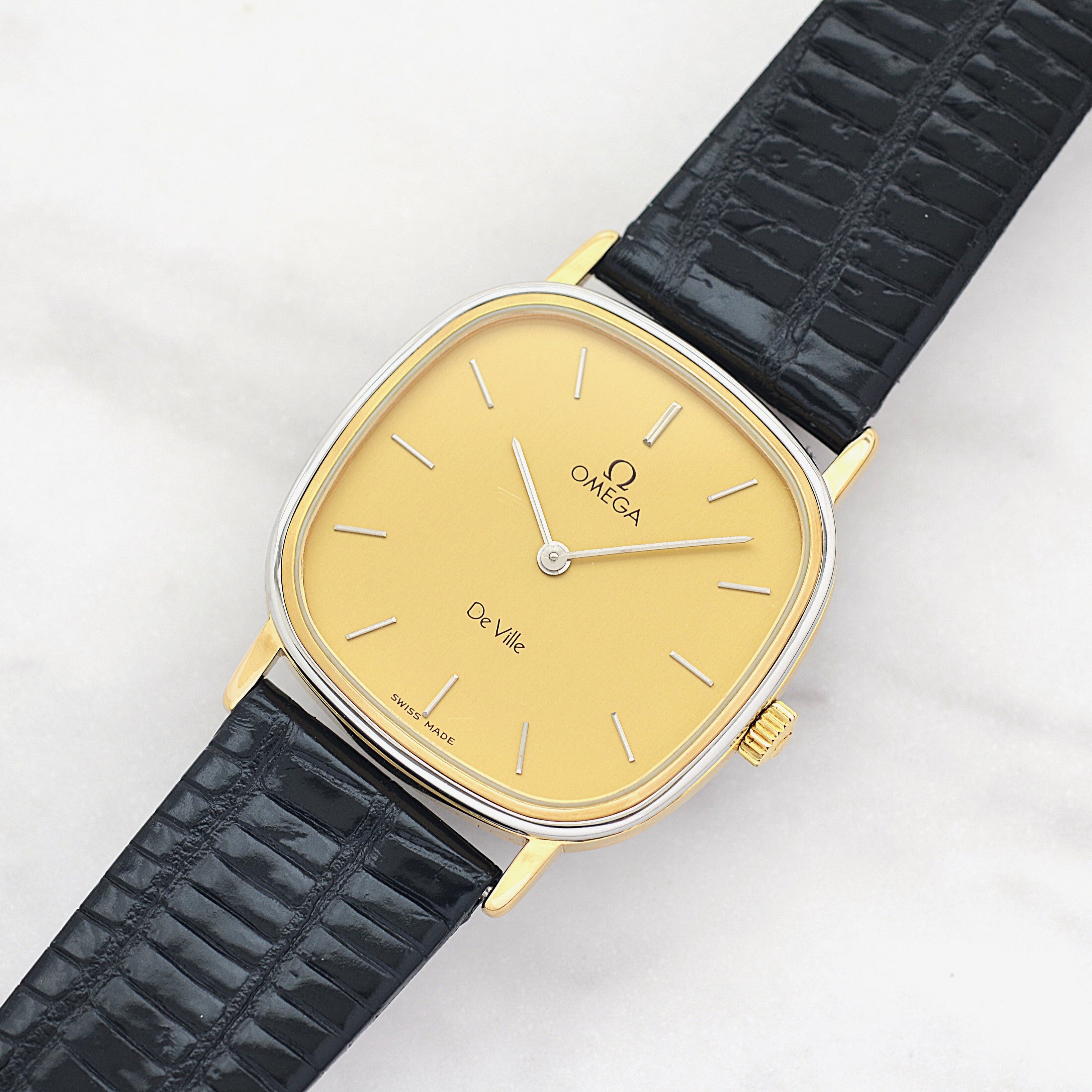 [OMEGA] Omega De Ville GP x SS Square Gold with Original Buckle