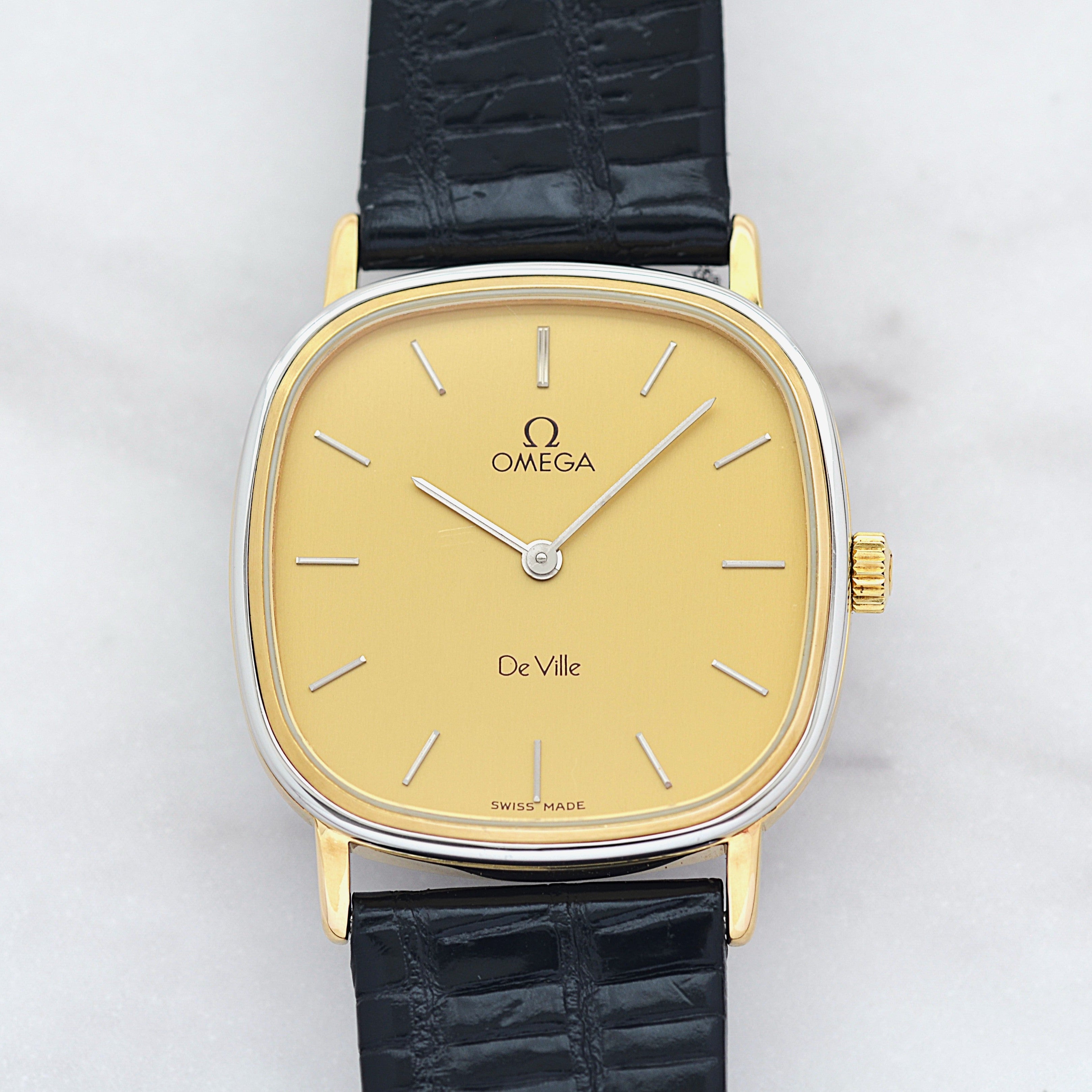 [OMEGA] Omega De Ville GP x SS Square Gold with Original Buckle
