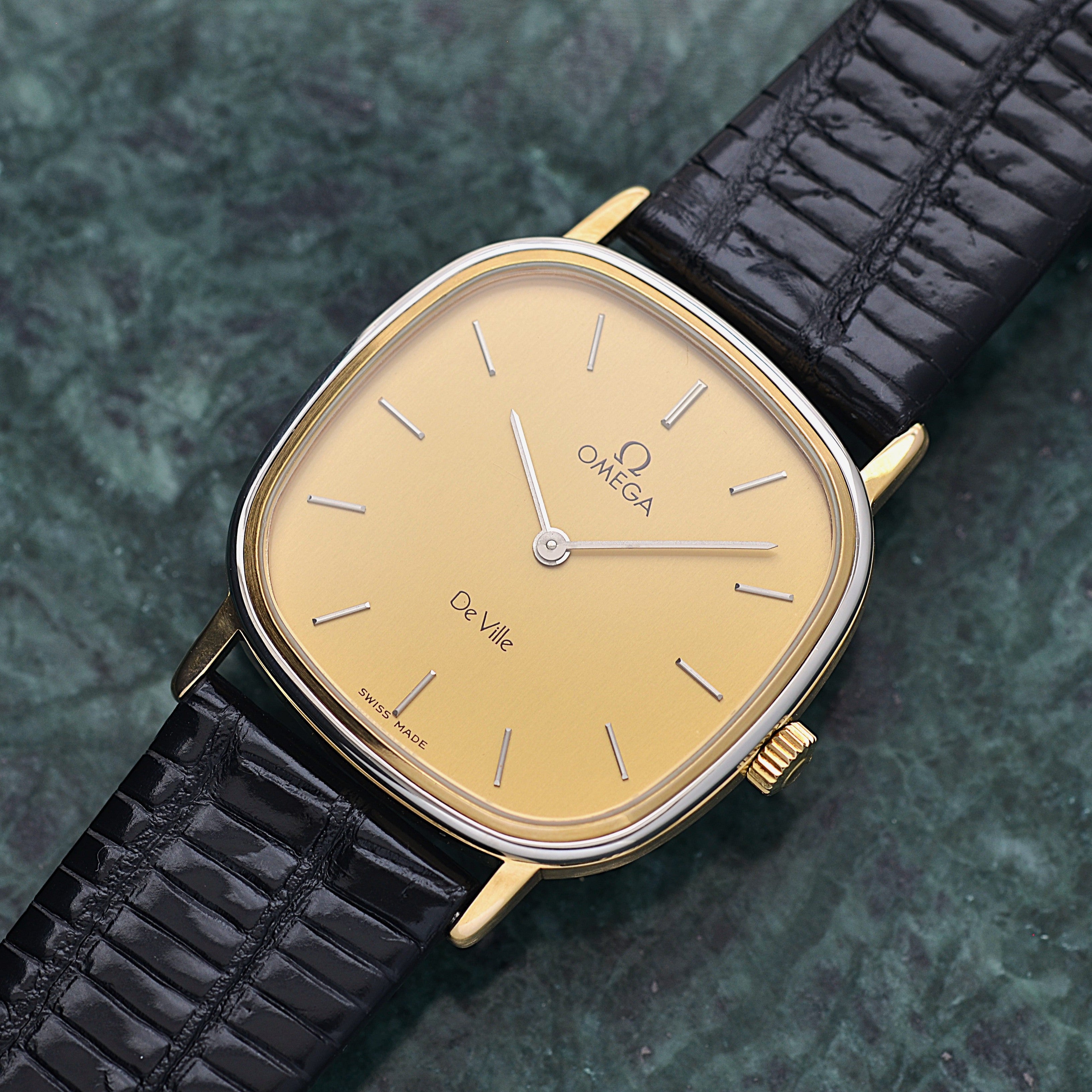 [OMEGA] Omega De Ville GP x SS Square Gold with Original Buckle