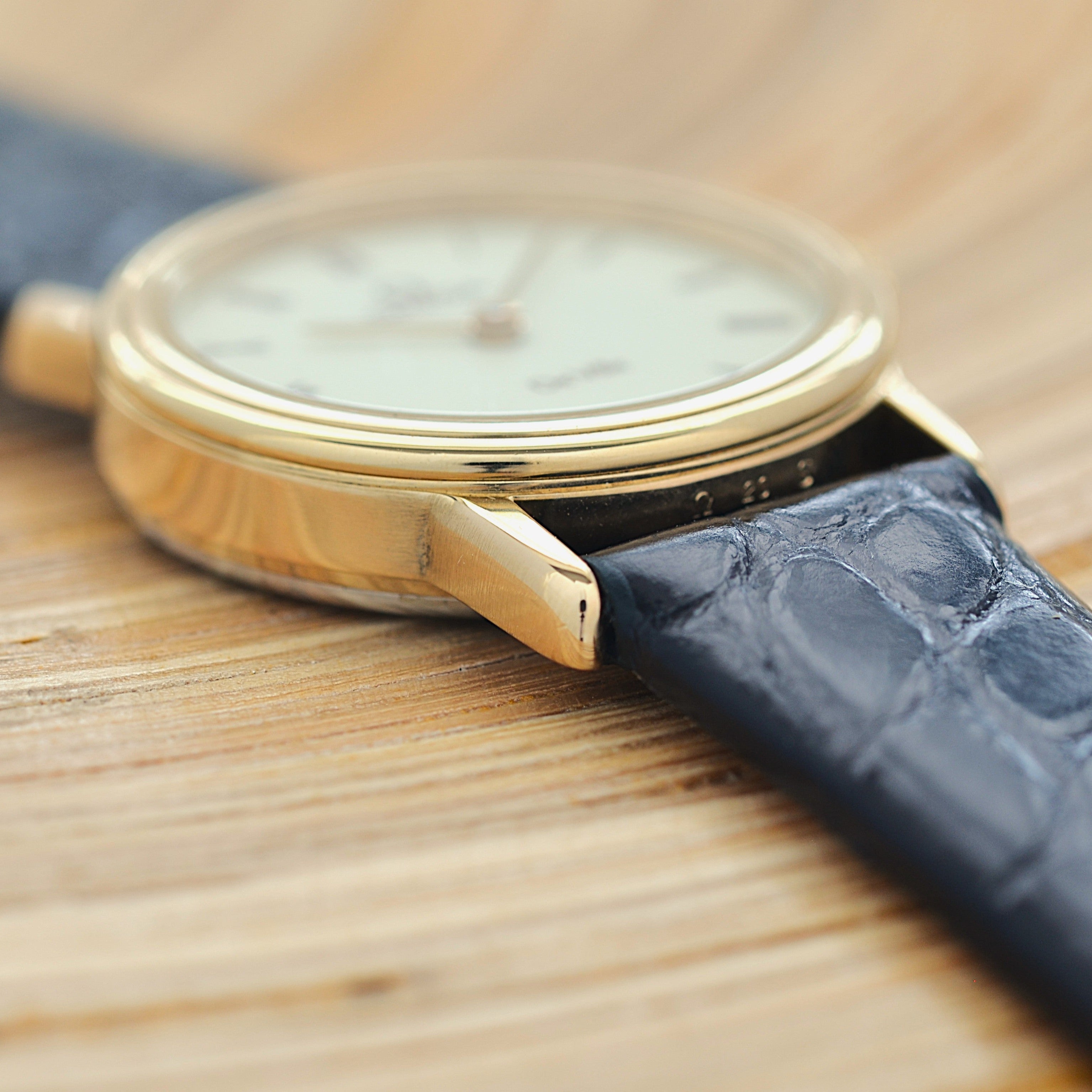 【OMEGA】オメガ デヴィル GP ラウンド Ivory ブラウンローマ 純正尾錠付き