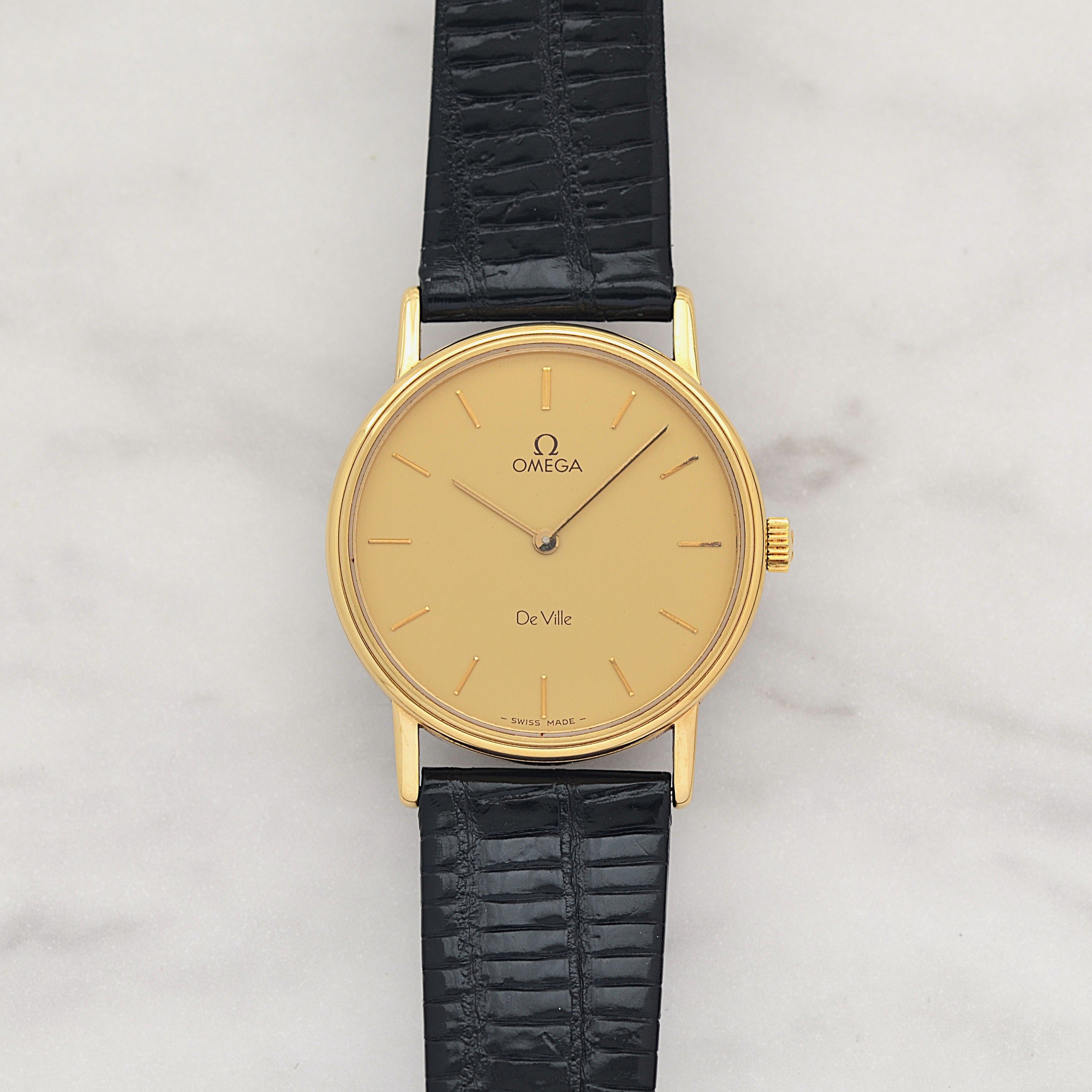 【OMEGA】オメガ デヴィル GP ラウンド Gold 純正尾錠付き