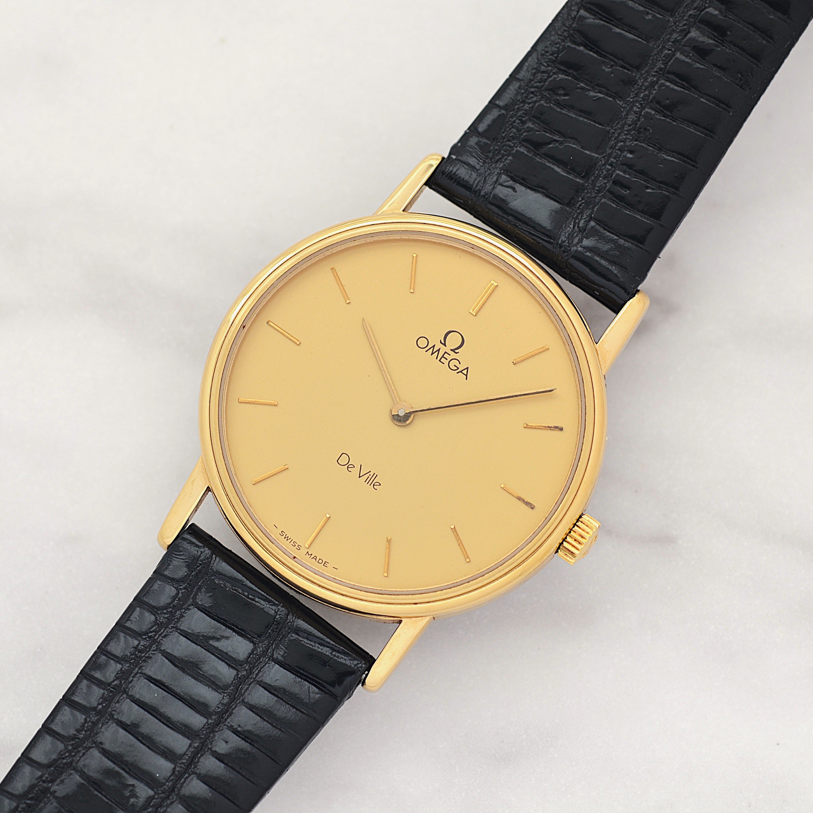 【OMEGA】オメガ デヴィル GP ラウンド Gold 純正尾錠付き