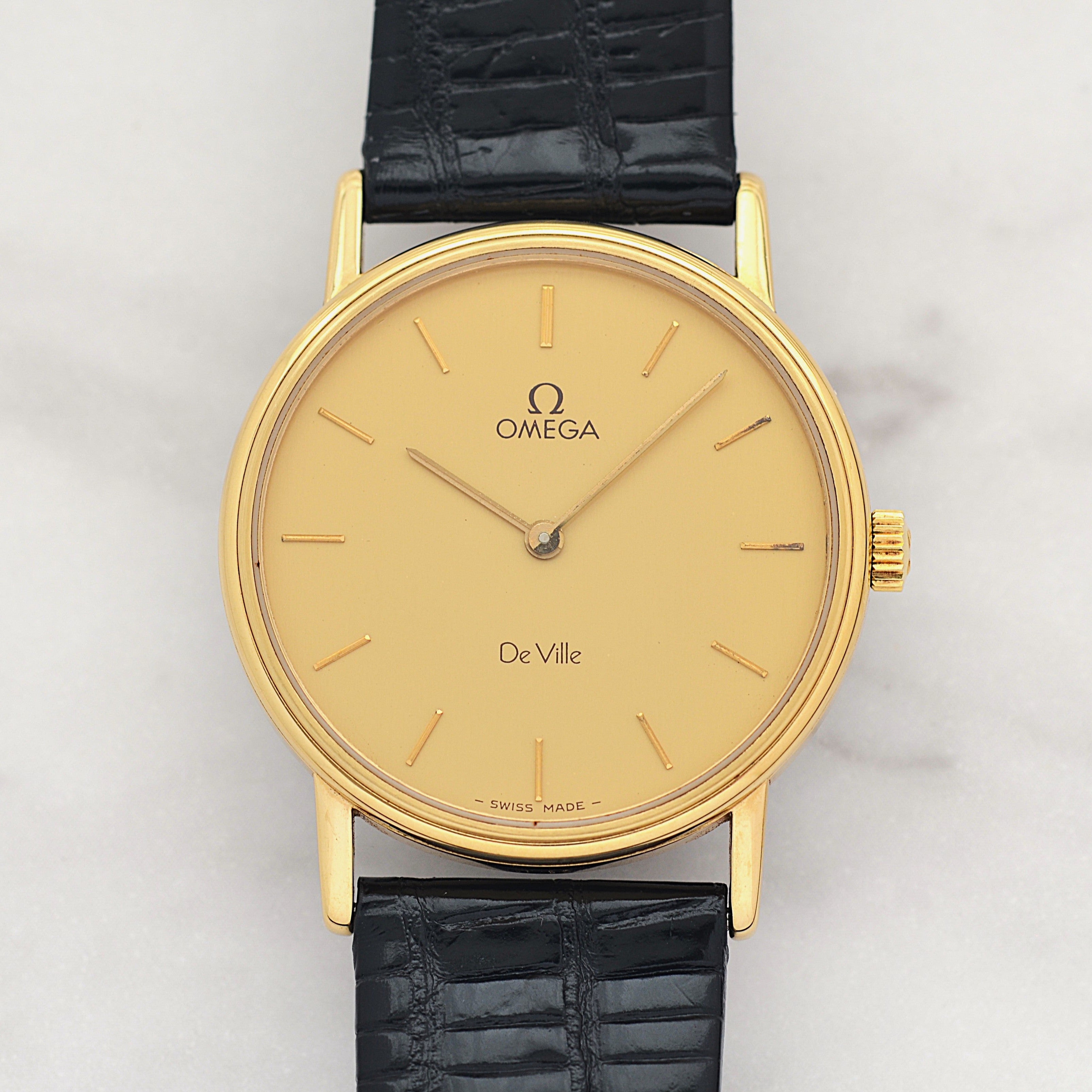 【OMEGA】オメガ デヴィル GP ラウンド Gold 純正尾錠付き