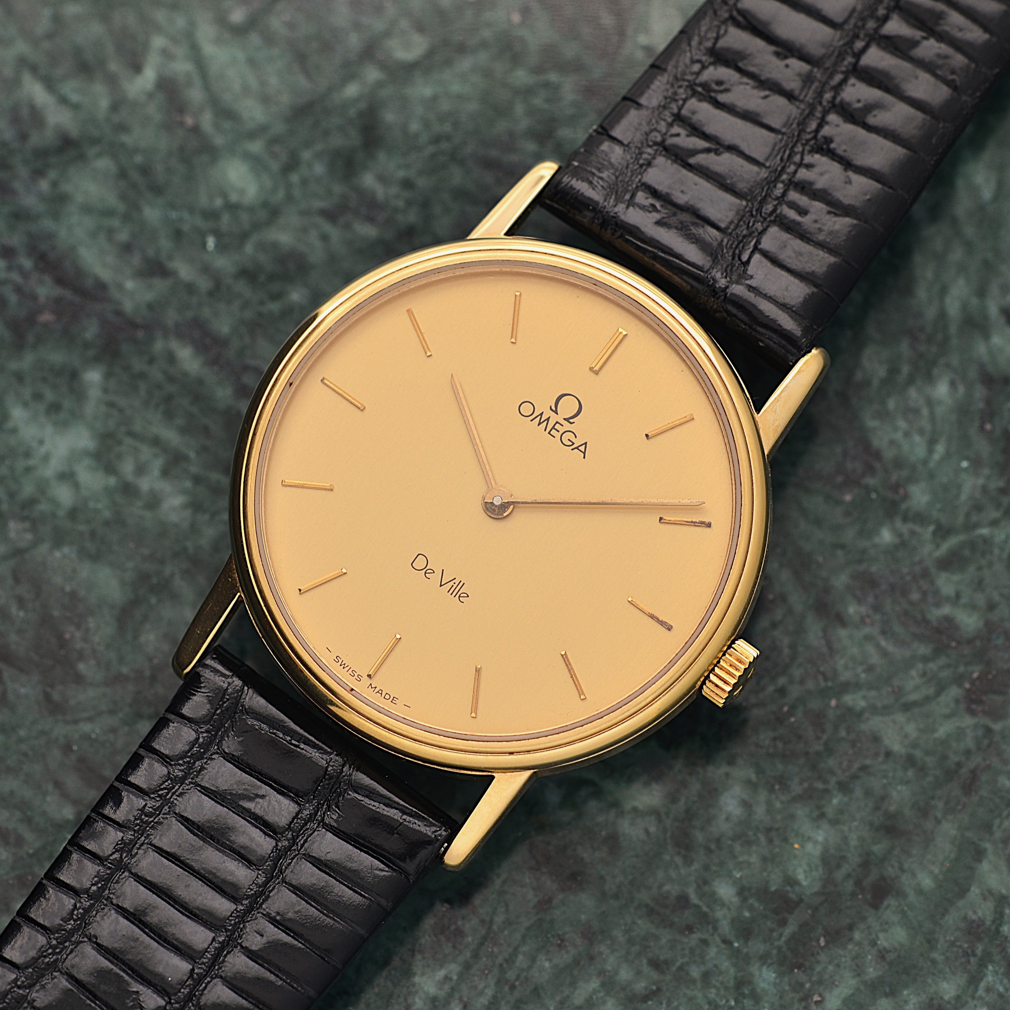 【OMEGA】オメガ デヴィル GP ラウンド Gold 純正尾錠付き
