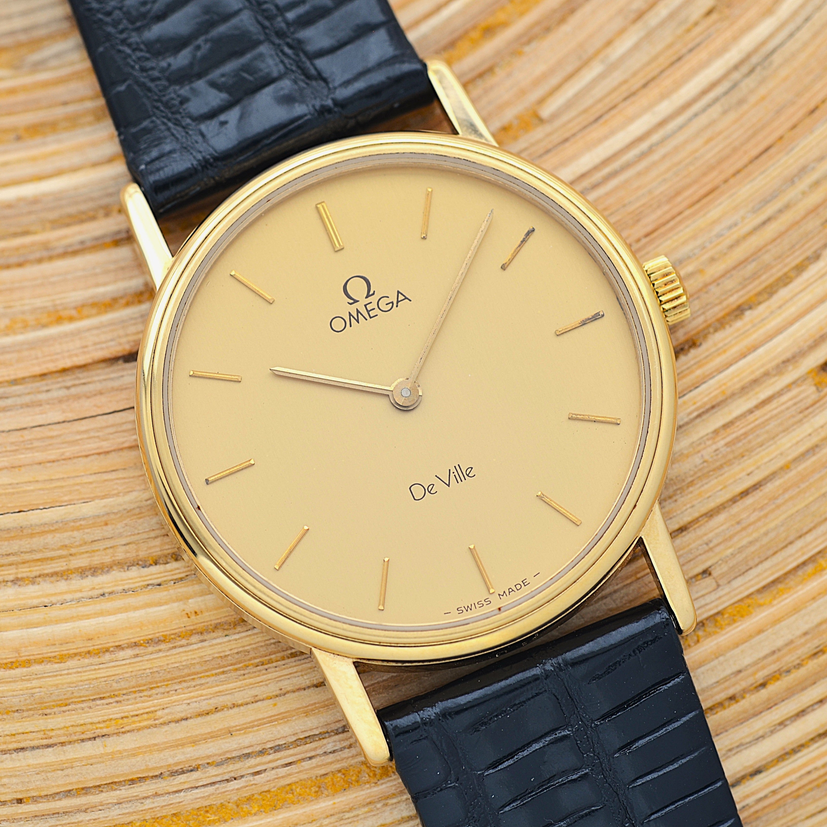 【OMEGA】オメガ デヴィル GP ラウンド Gold 純正尾錠付き