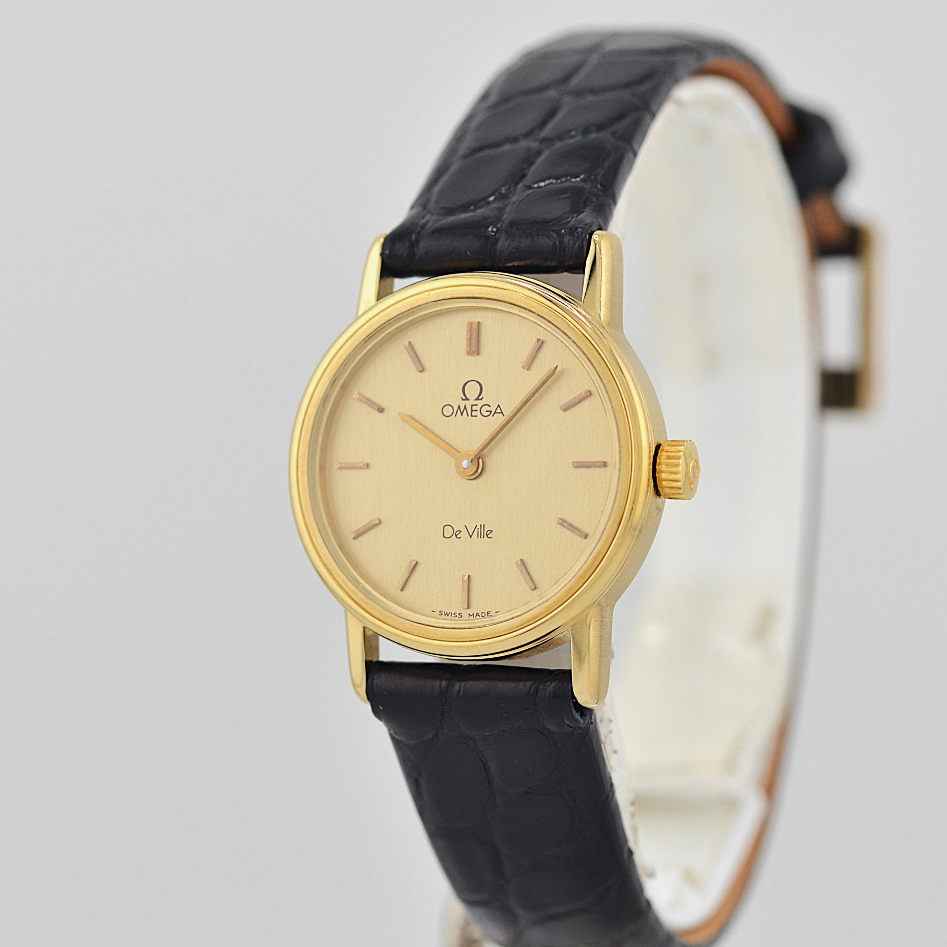 [OMEGA] Omega De Ville GP Round Gold with Genuine Buckle
