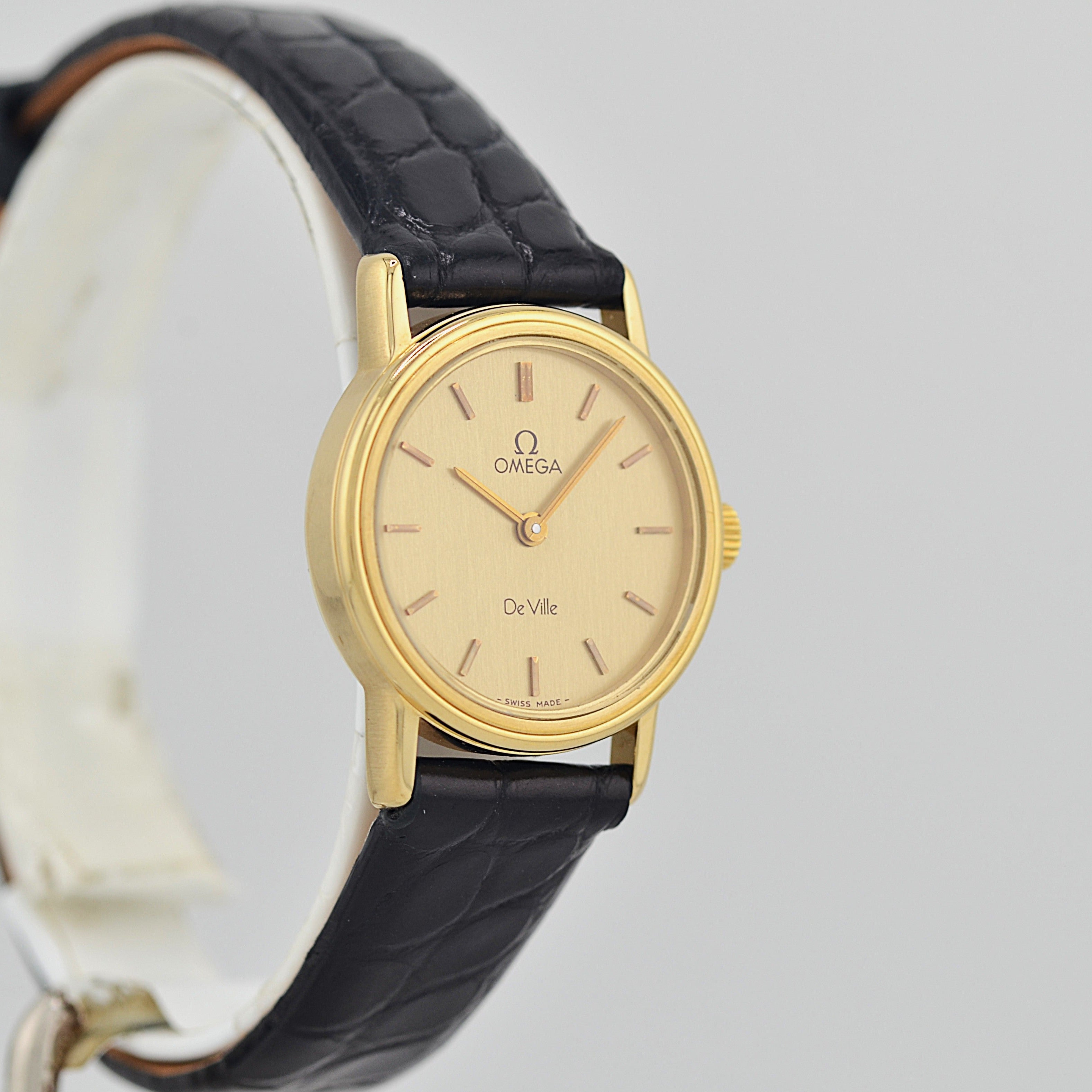 [OMEGA] Omega De Ville GP Round Gold with Genuine Buckle
