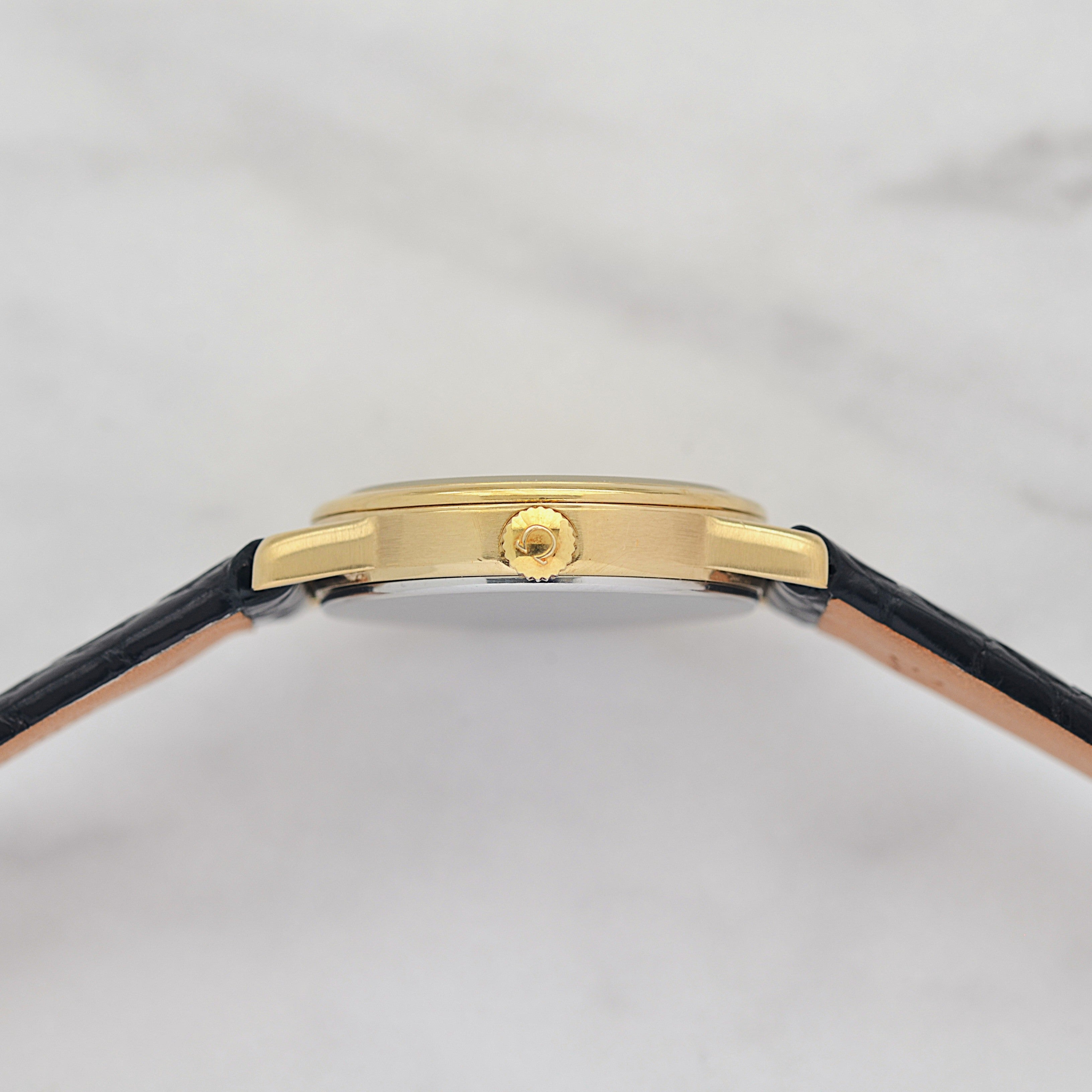 [OMEGA] Omega De Ville GP Round Gold with Genuine Buckle