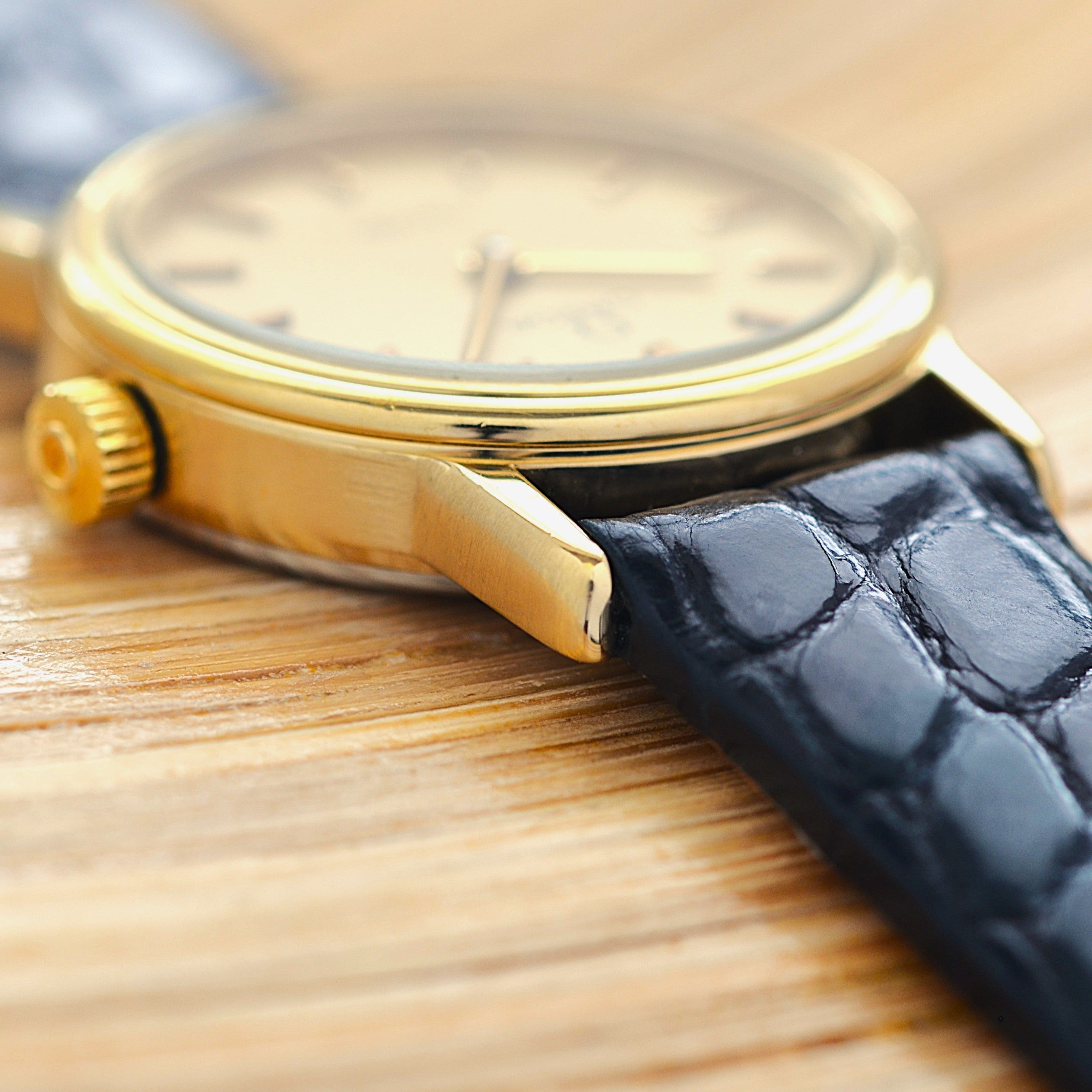 [OMEGA] Omega De Ville GP Round Gold with Genuine Buckle