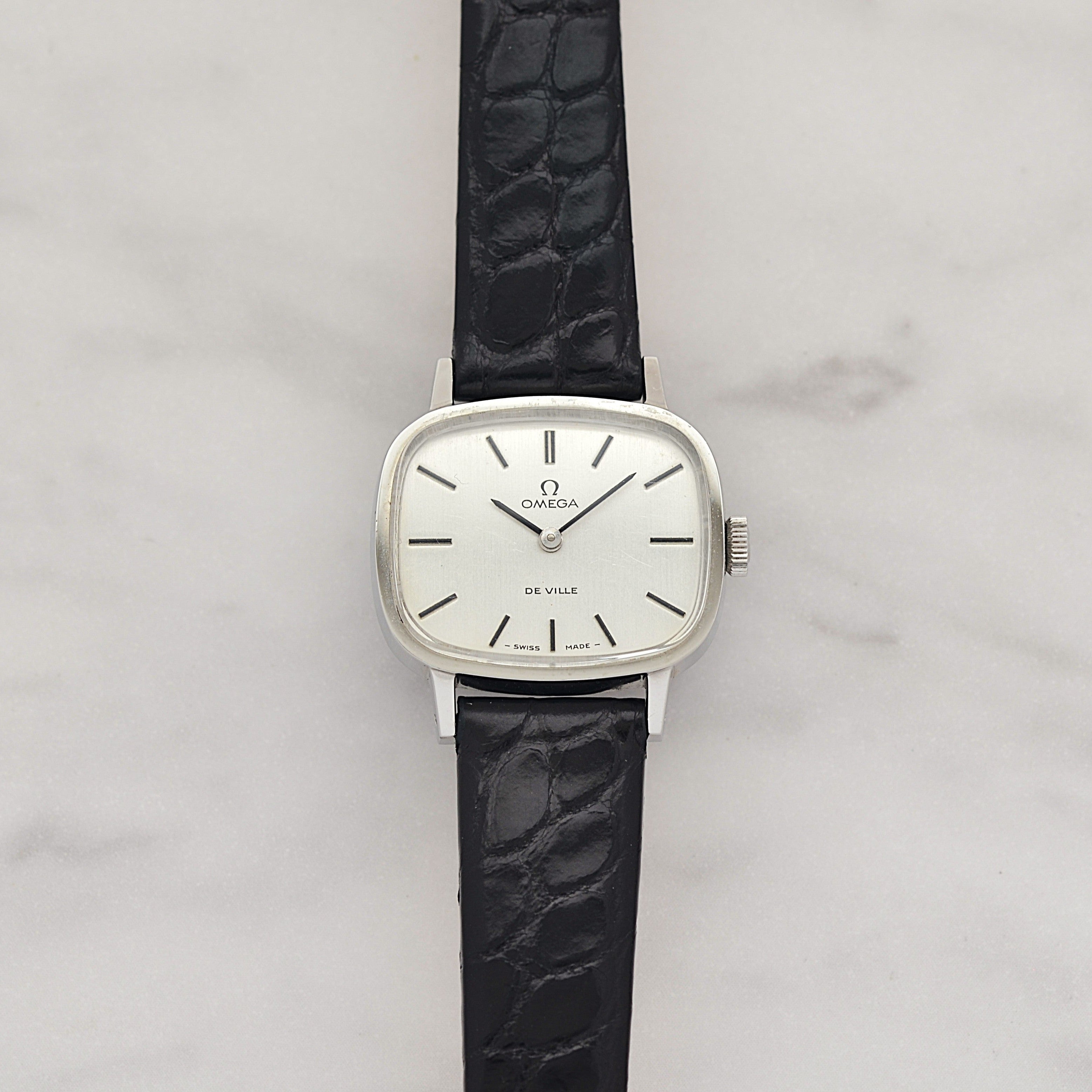 【OMEGA】Omega DeVille SS TV Screen Case Silver new old stock with Original Buckle