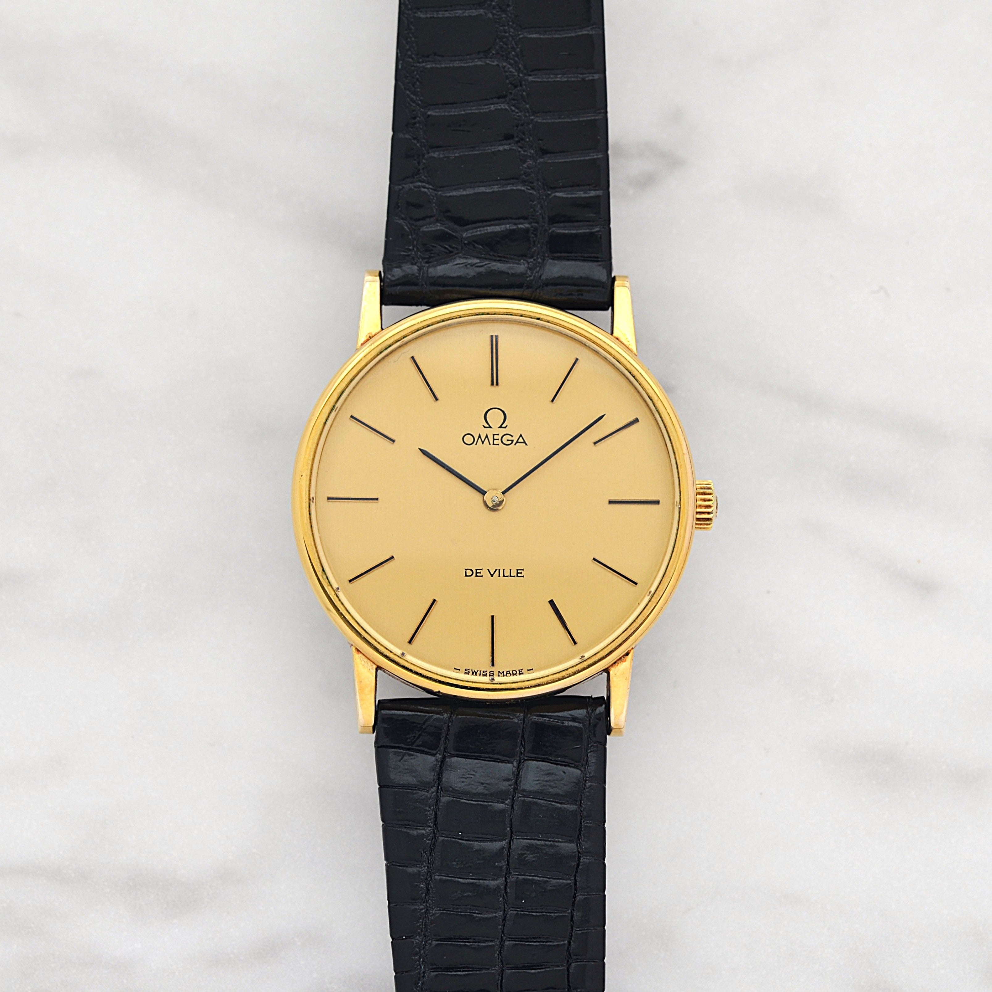 【OMEGA】オメガ デヴィル GP ラウンド Gold デッドストック 純正尾錠付き
