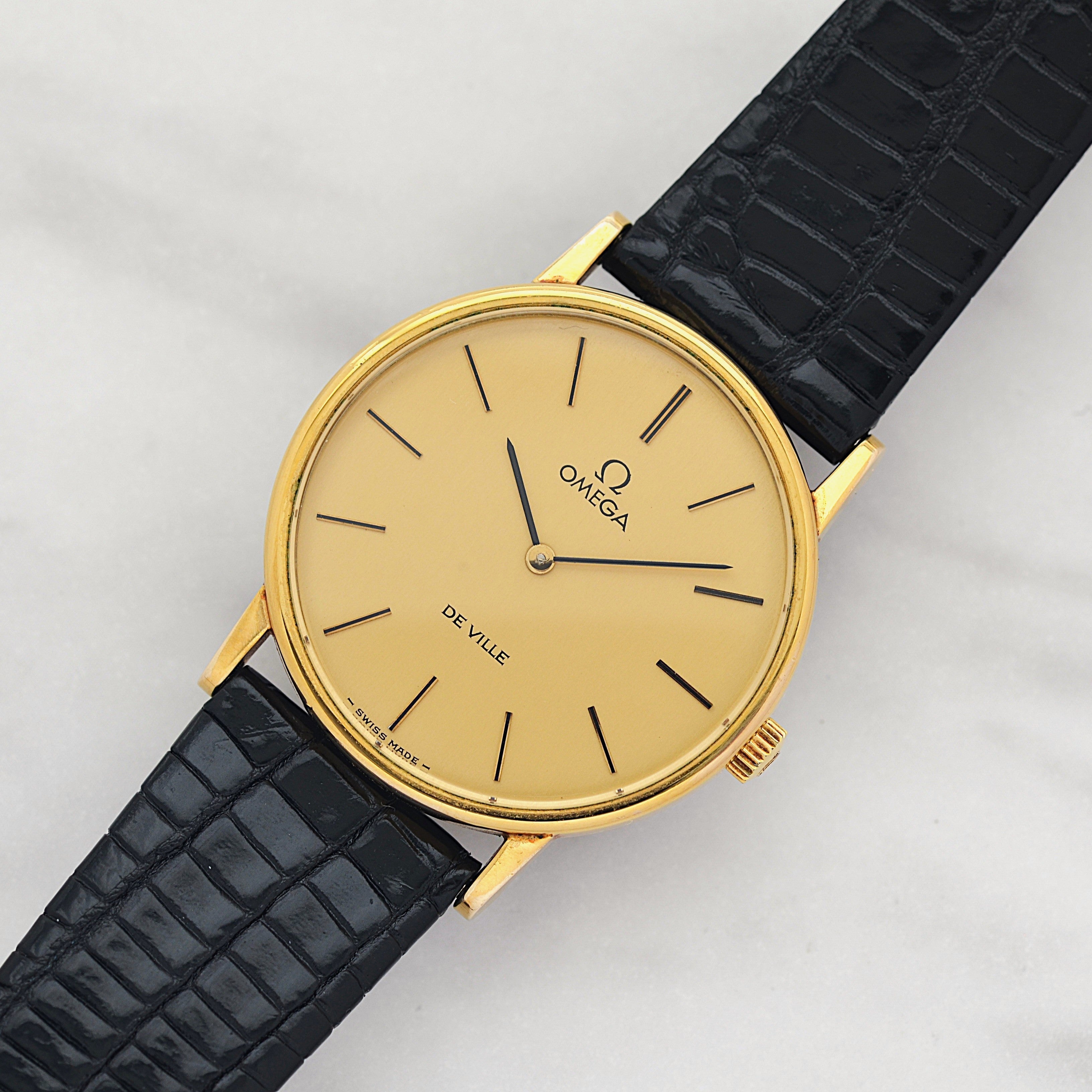 【OMEGA】オメガ デヴィル GP ラウンド Gold デッドストック 純正尾錠付き