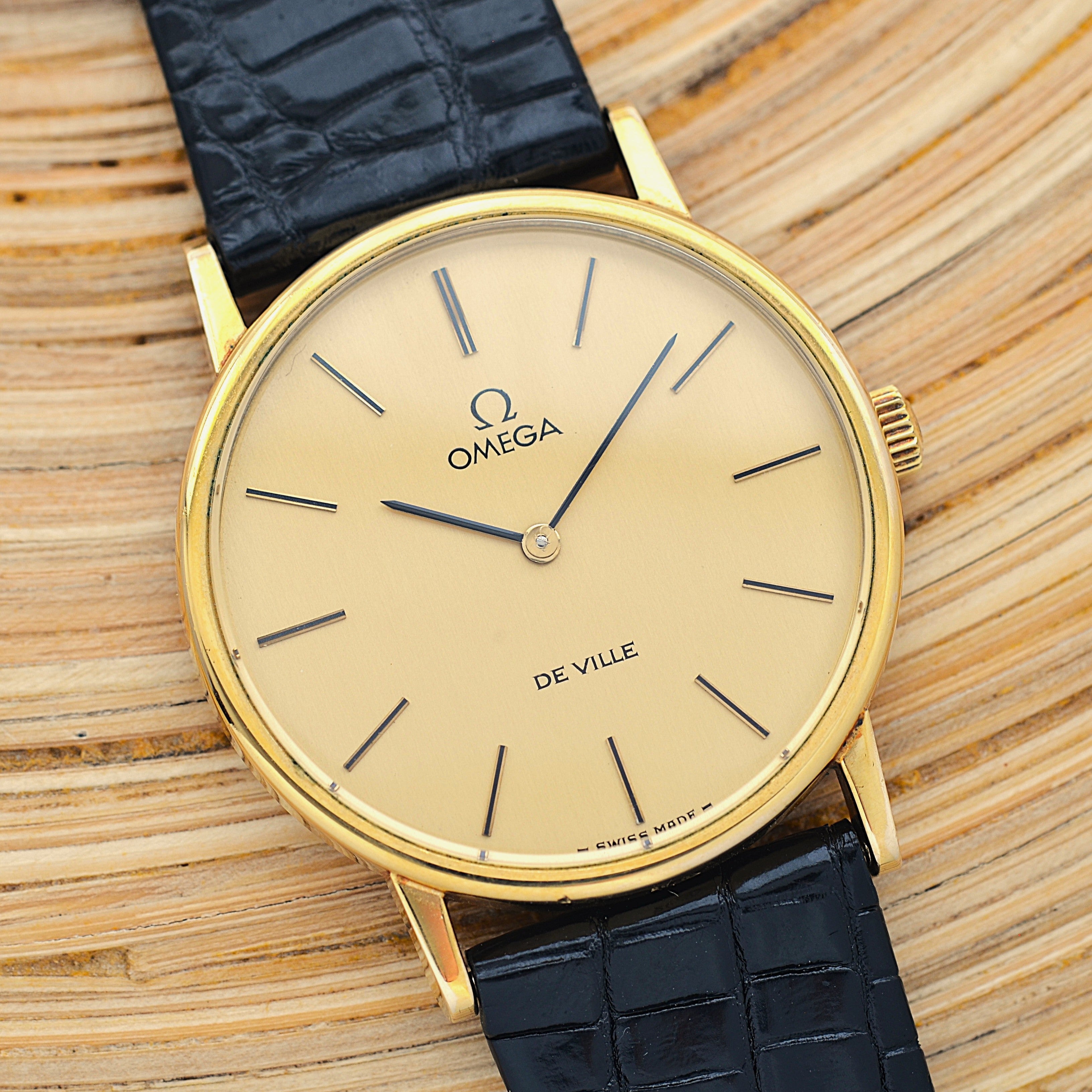 【OMEGA】オメガ デヴィル GP ラウンド Gold デッドストック 純正尾錠付き