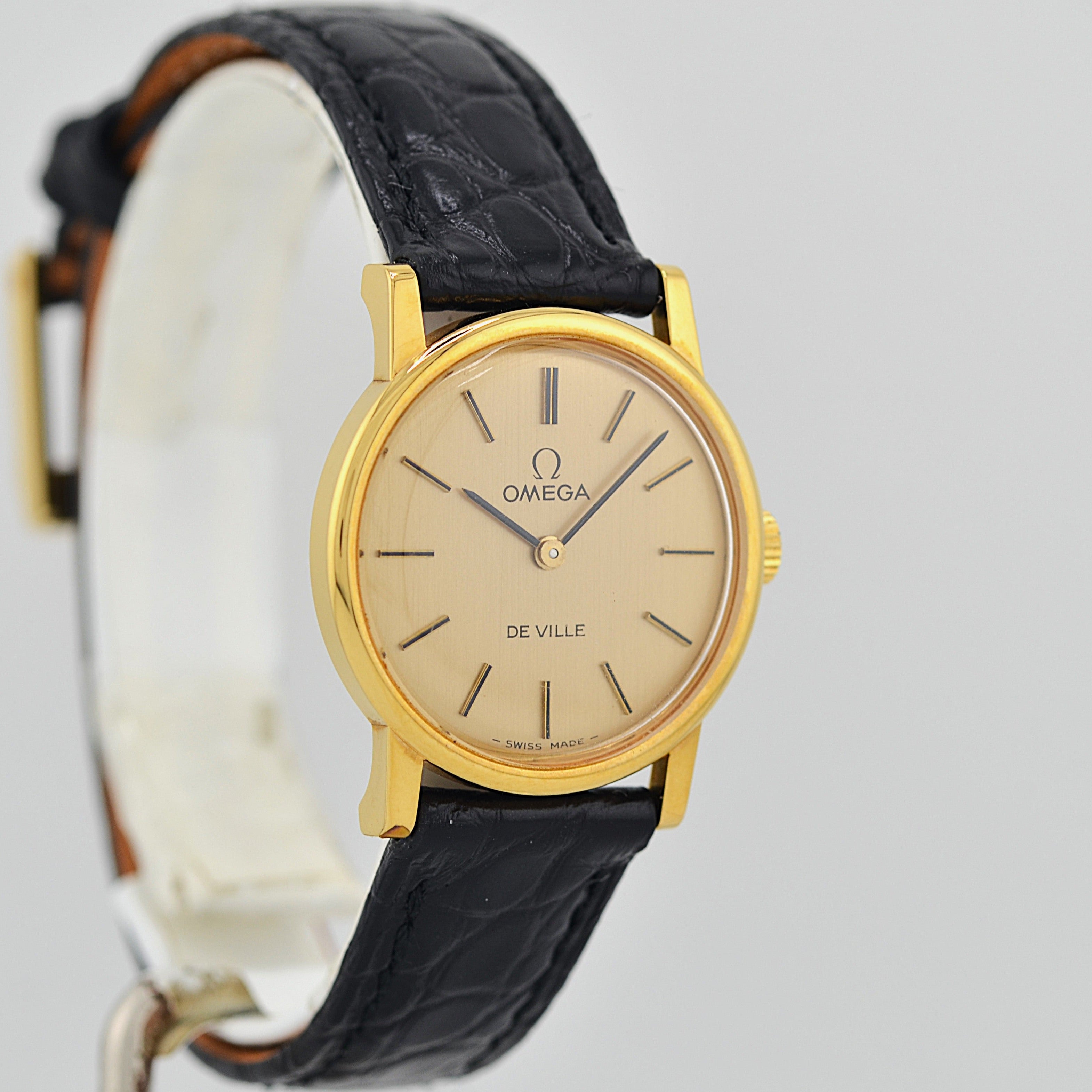 【OMEGA】オメガ デヴィル GP ラウンド Gold デッドストック 純正尾錠付き
