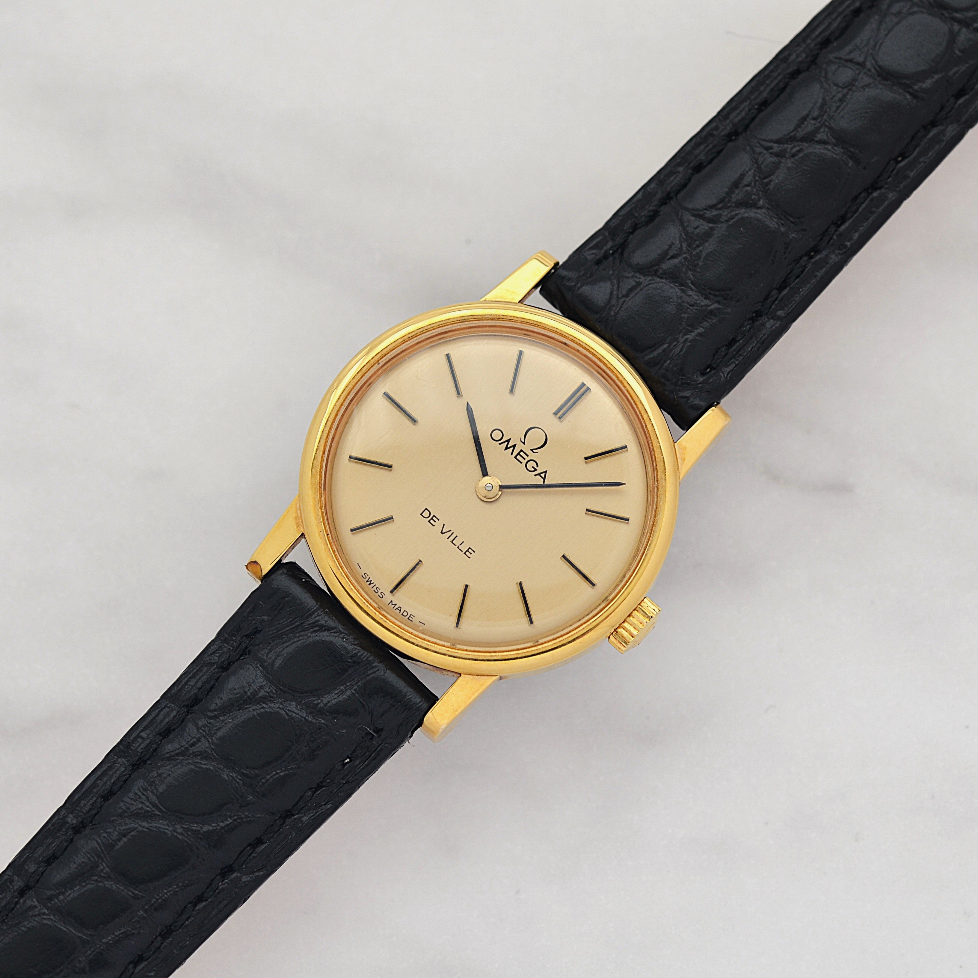 【OMEGA】オメガ デヴィル GP ラウンド Gold デッドストック 純正尾錠付き