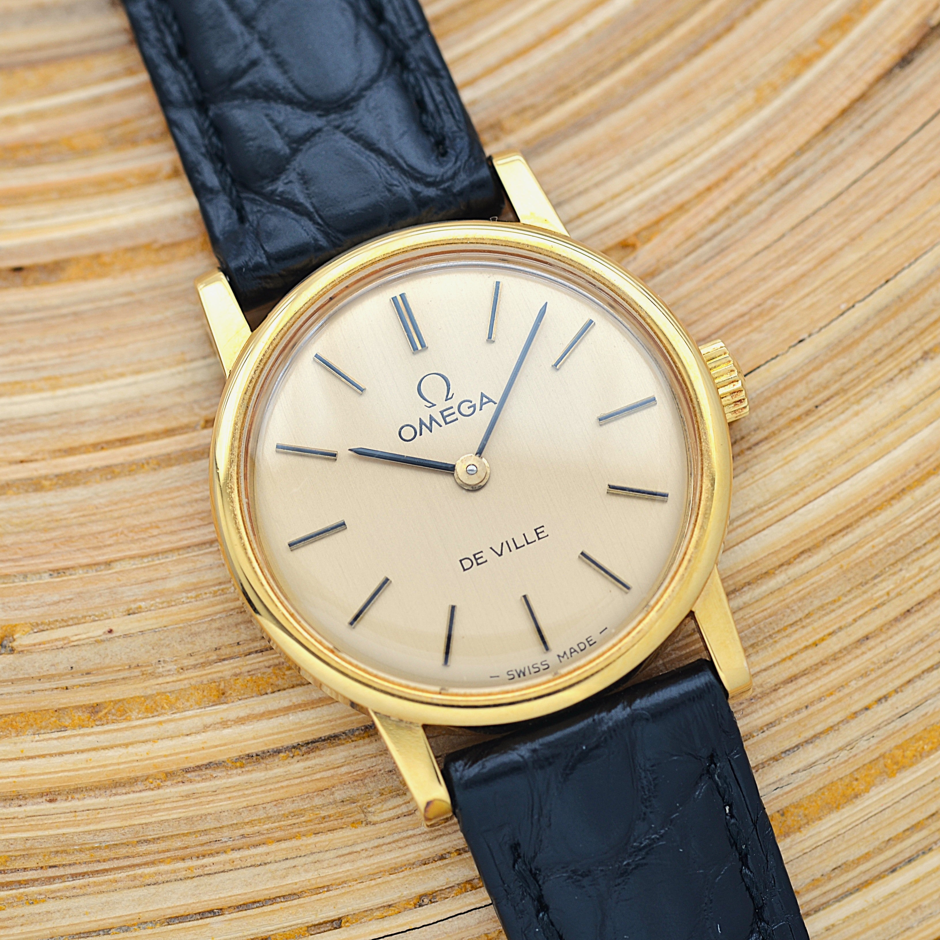 【OMEGA】オメガ デヴィル GP ラウンド Gold デッドストック 純正尾錠付き