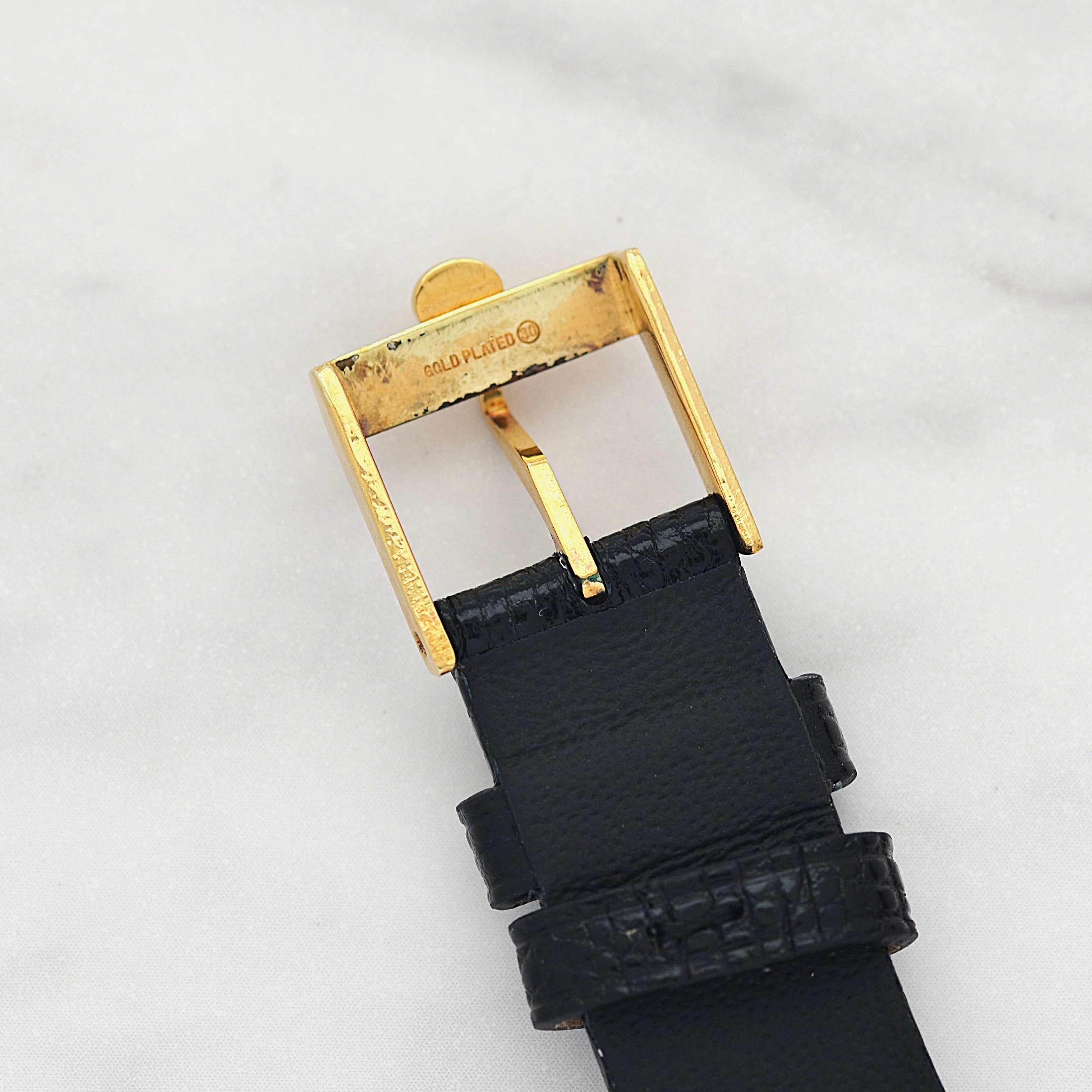 [OMEGA] Omega DeVille GP Cushion Case with Original Gold Buckle, New old stock