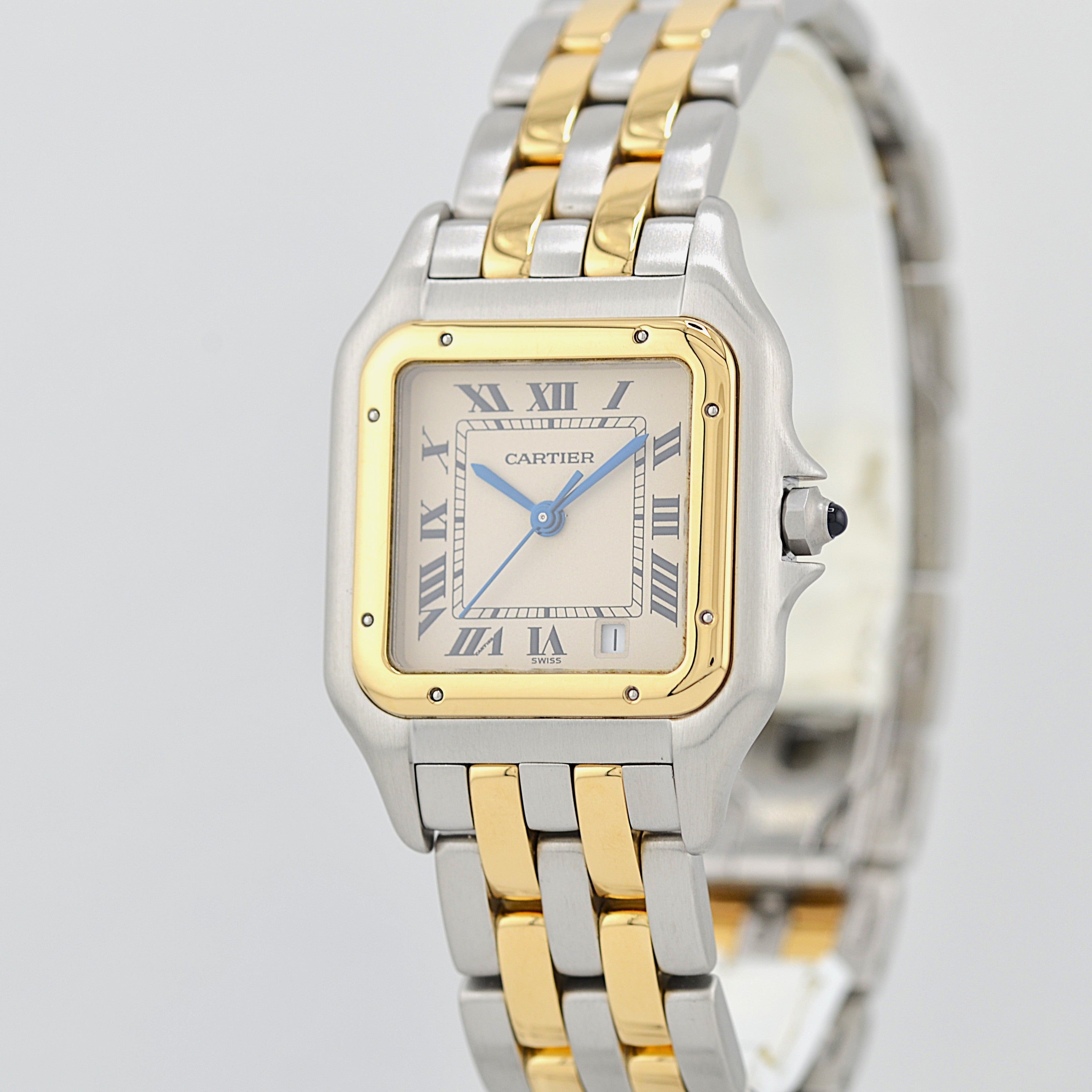 【Cartier】カルティエ パンテールMM 2ロウ 18KYG×SS 付属品完備 カルティエコンプリートサービス済み