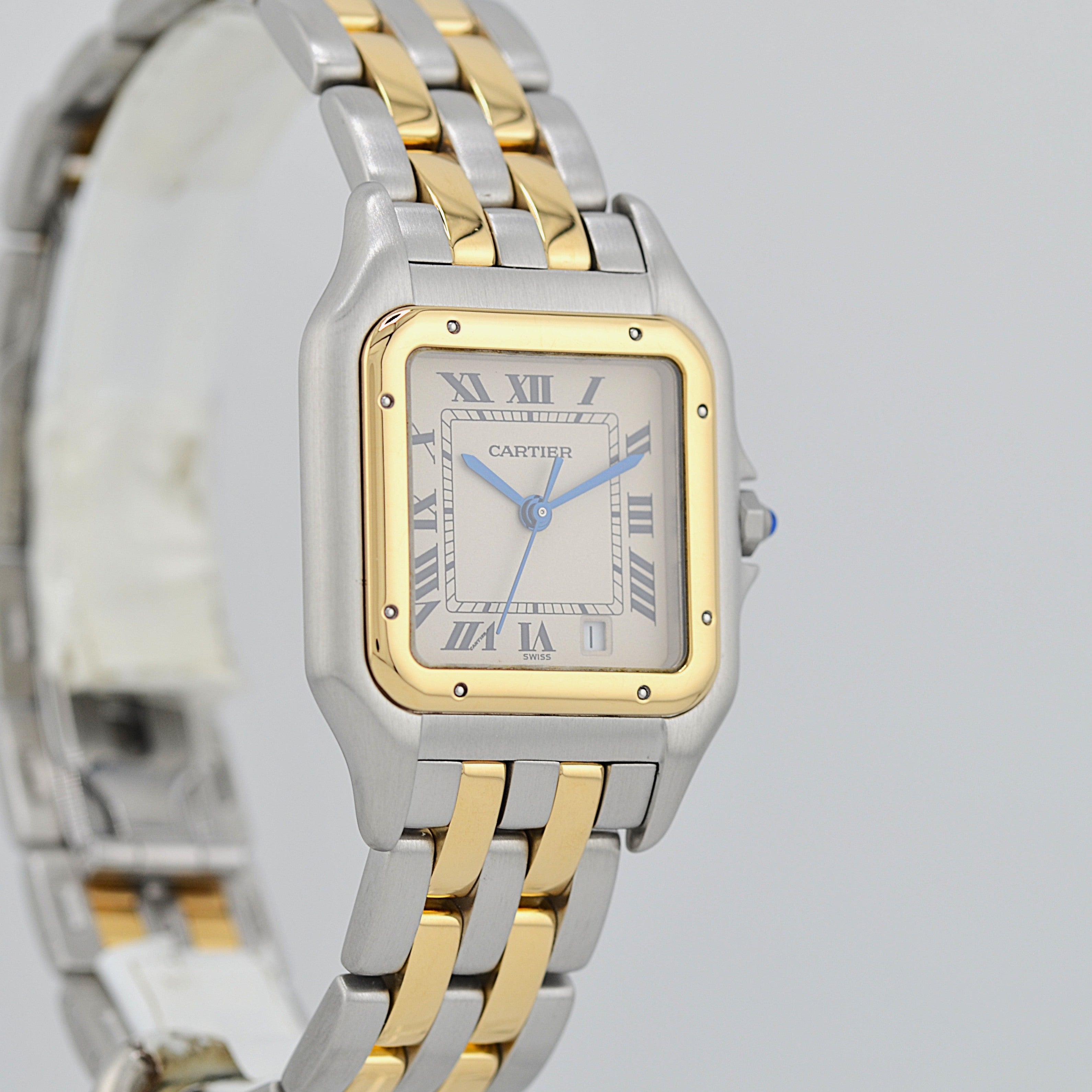 【Cartier】カルティエ パンテールMM 2ロウ 18KYG×SS 付属品完備 カルティエコンプリートサービス済み