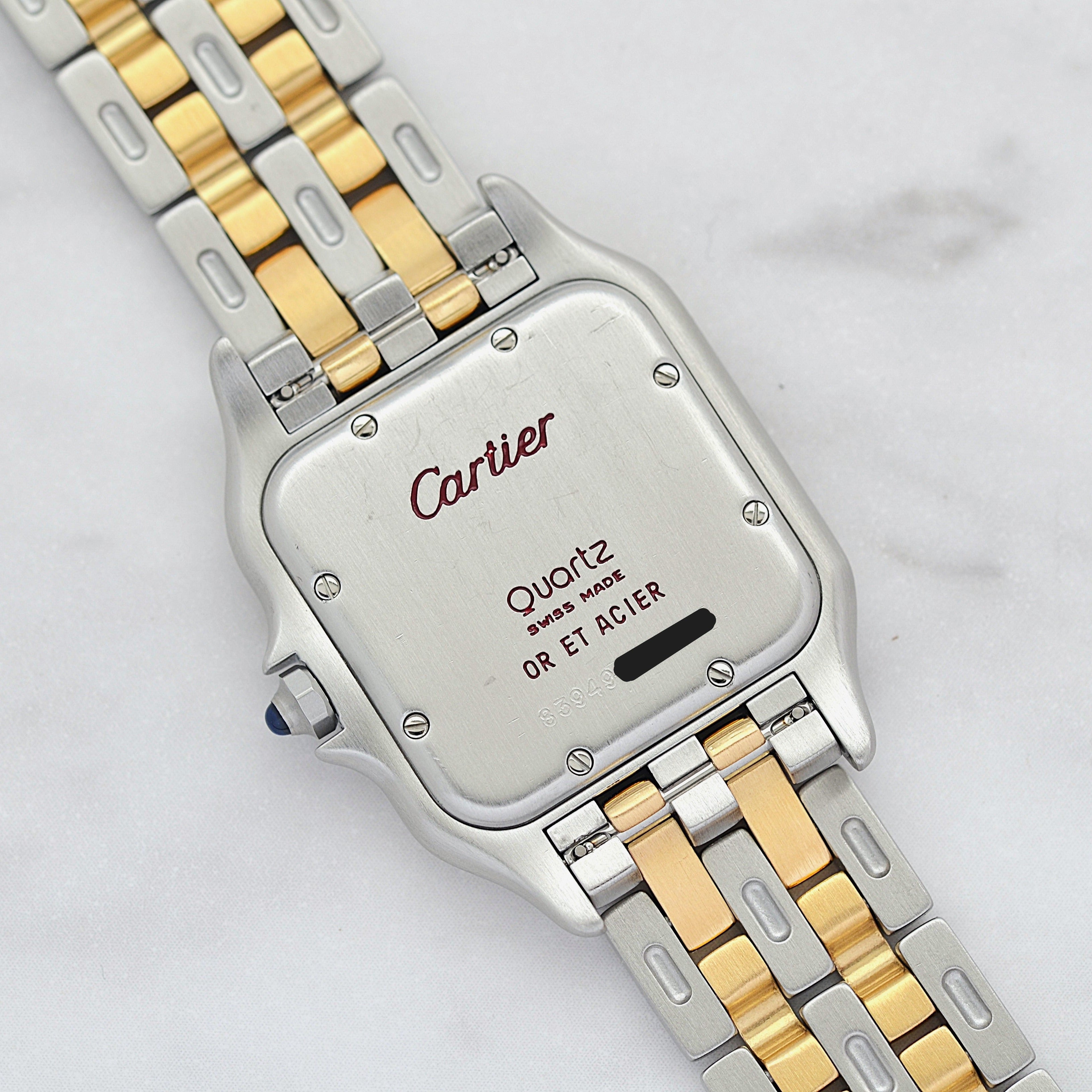 【Cartier】カルティエ パンテールMM 2ロウ 18KYG×SS 付属品完備 カルティエコンプリートサービス済み