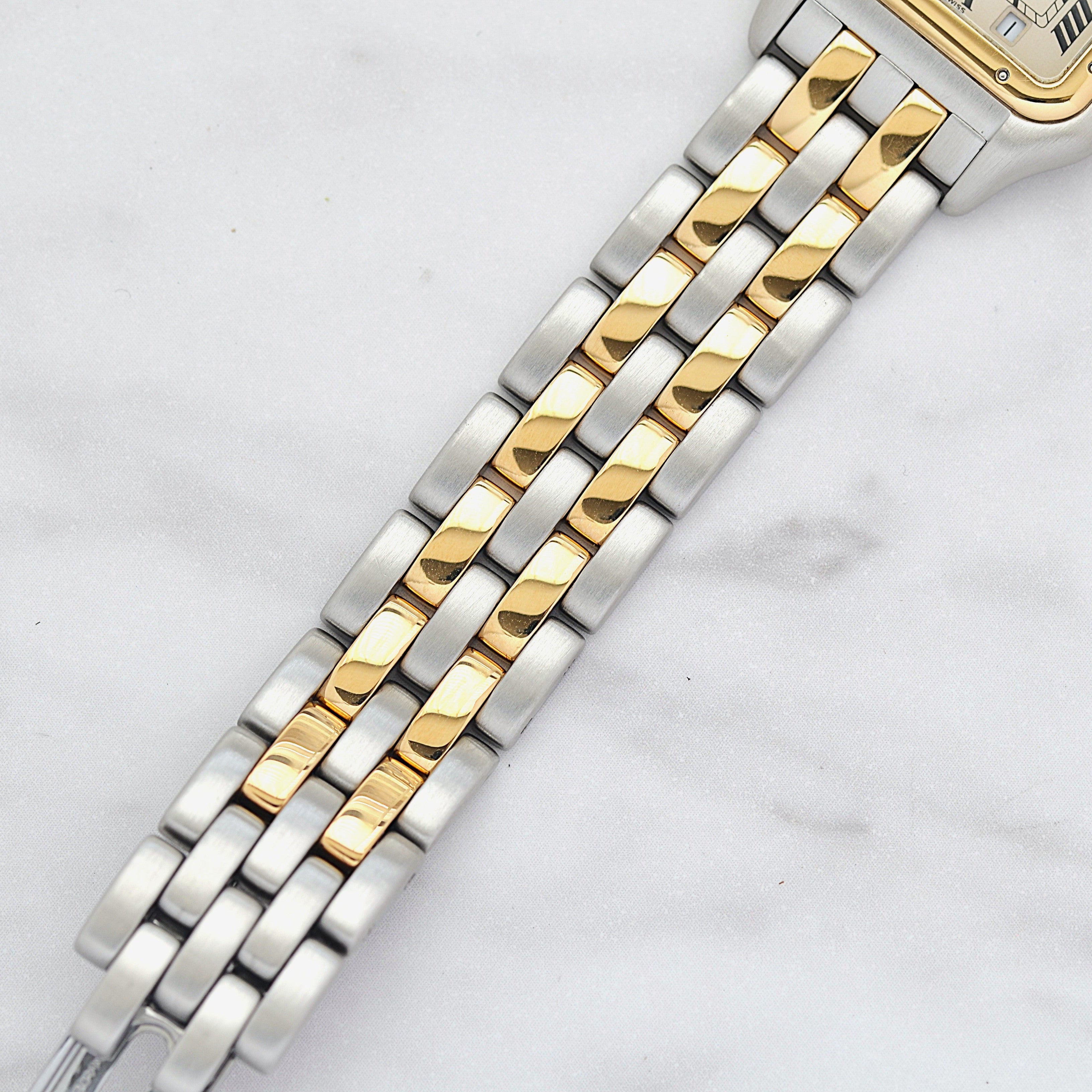 【Cartier】カルティエ パンテールMM 2ロウ 18KYG×SS 付属品完備 カルティエコンプリートサービス済み