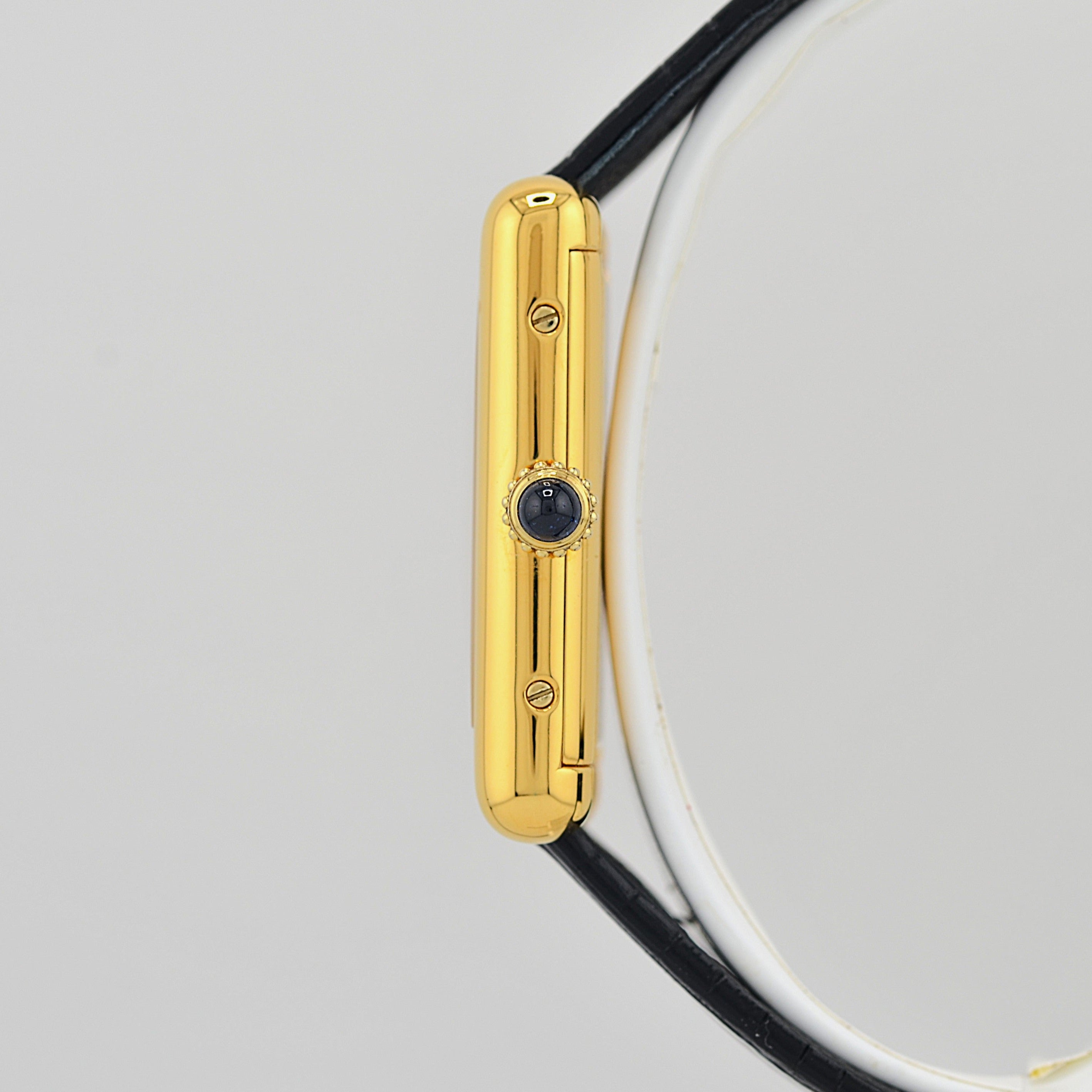 【Cartier】カルティエ マストタンクLM ブラックローマ 手巻き 純正尾錠付き