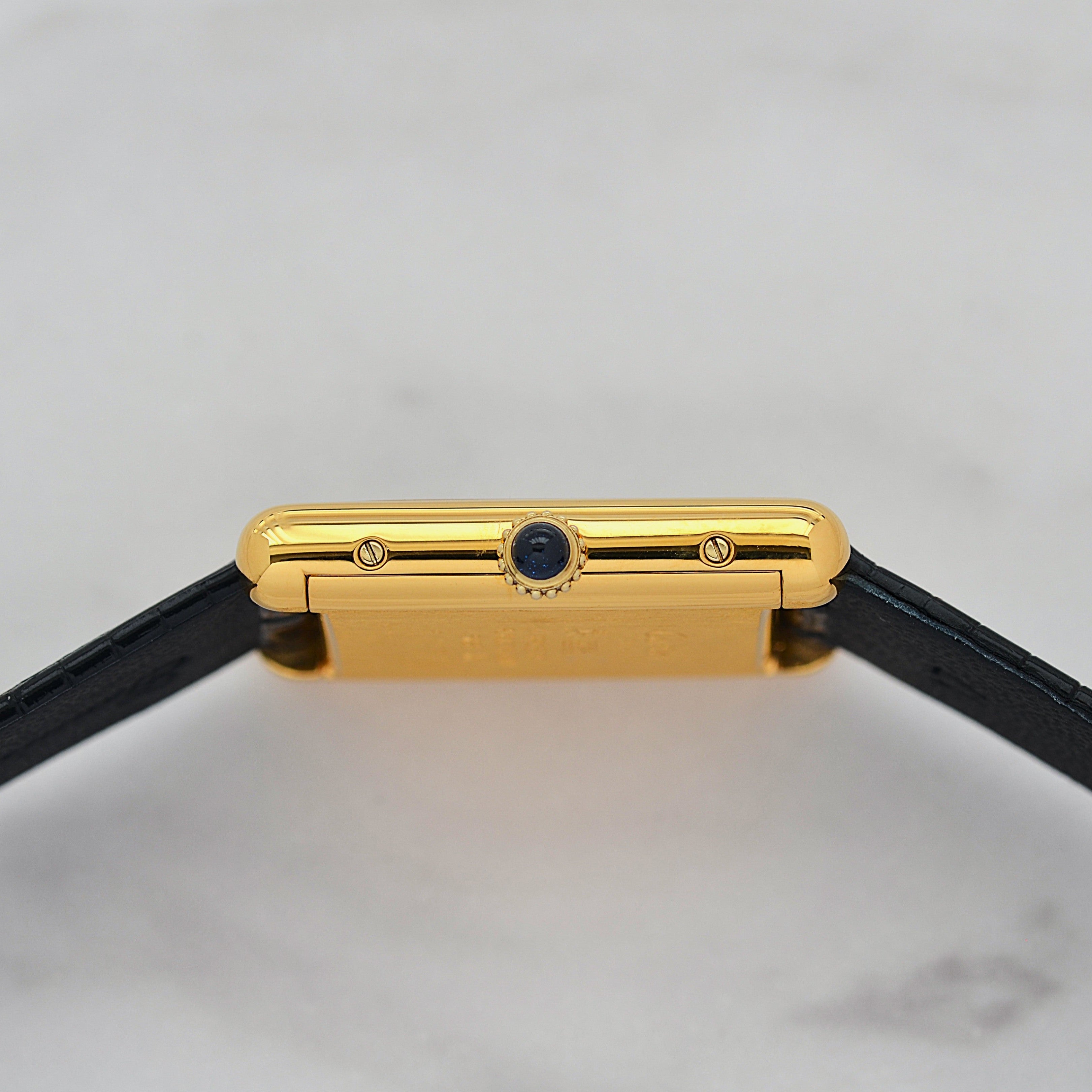 【Cartier】カルティエ マストタンクLM ブラックローマ 手巻き 純正尾錠付き