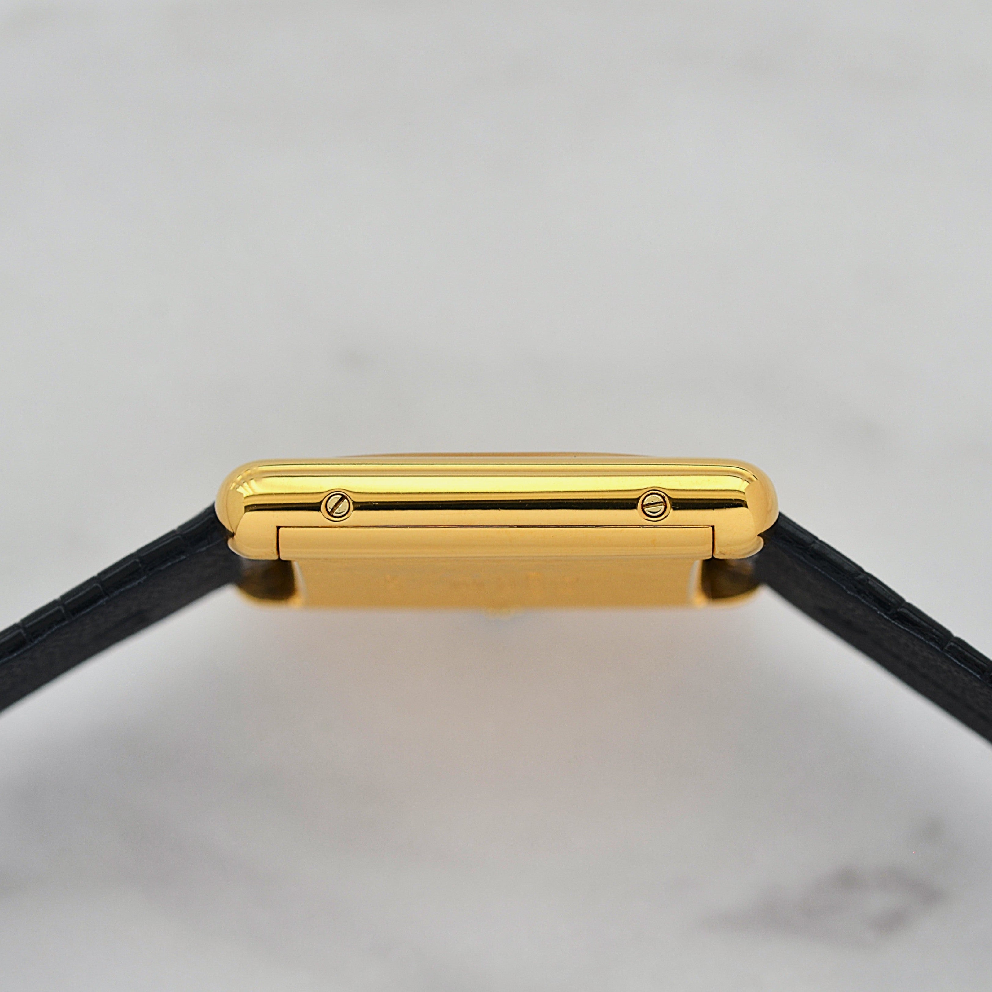 【Cartier】カルティエ マストタンクLM ブラックローマ 手巻き 純正尾錠付き
