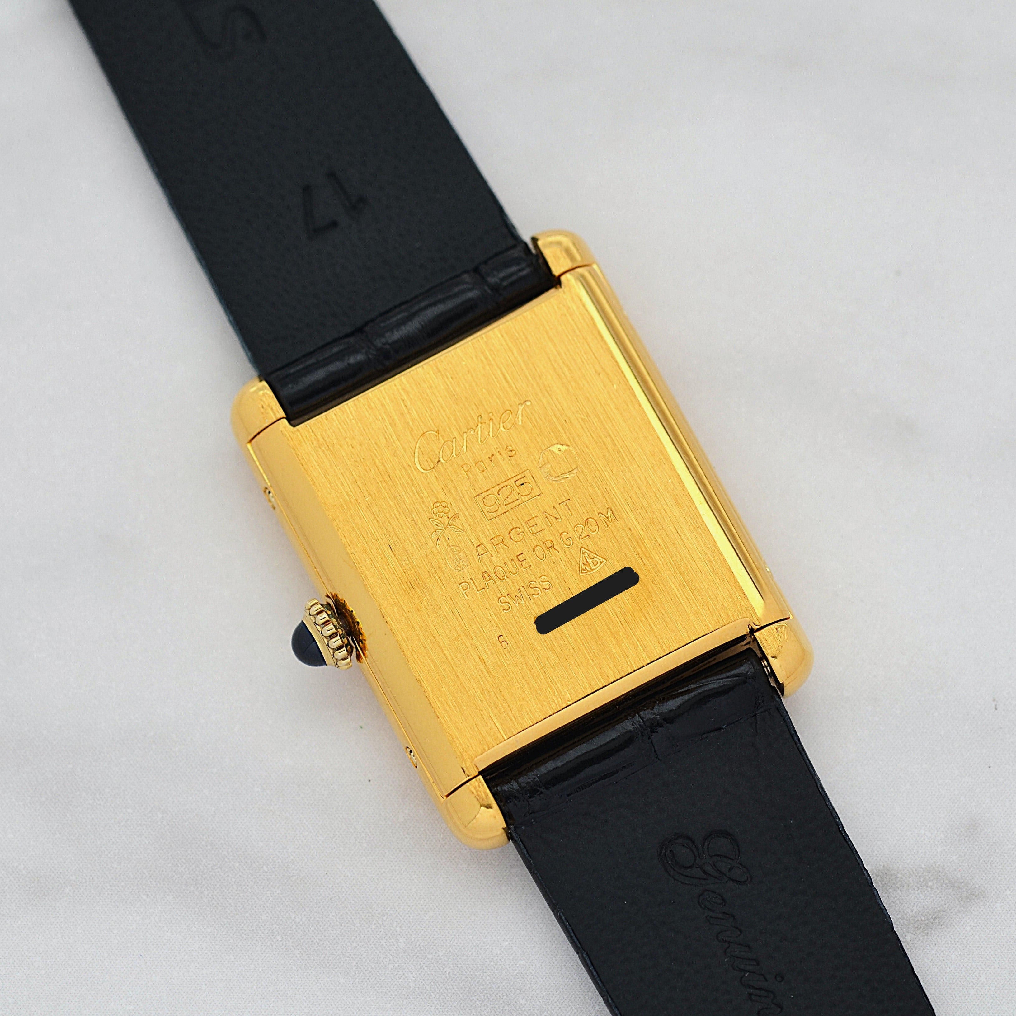 【Cartier】カルティエ マストタンクLM ブラックローマ 手巻き 純正尾錠付き