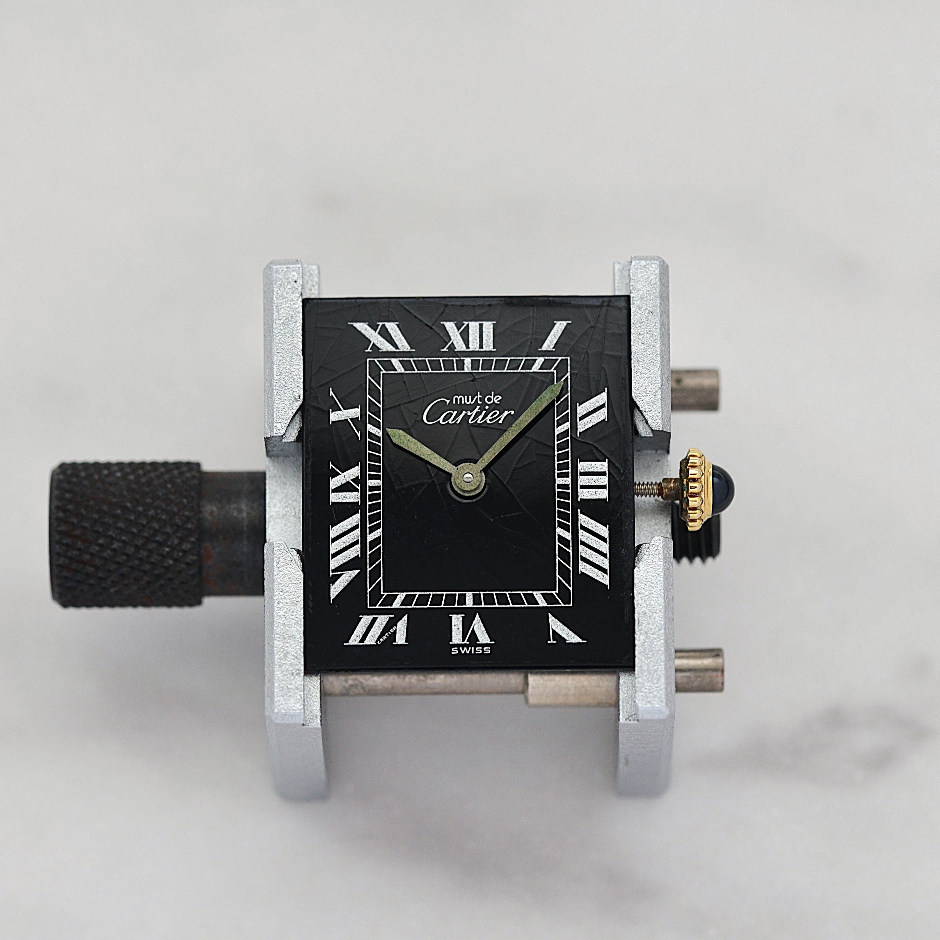 【Cartier】カルティエ マストタンクLM ブラックローマ 手巻き 純正尾錠付き