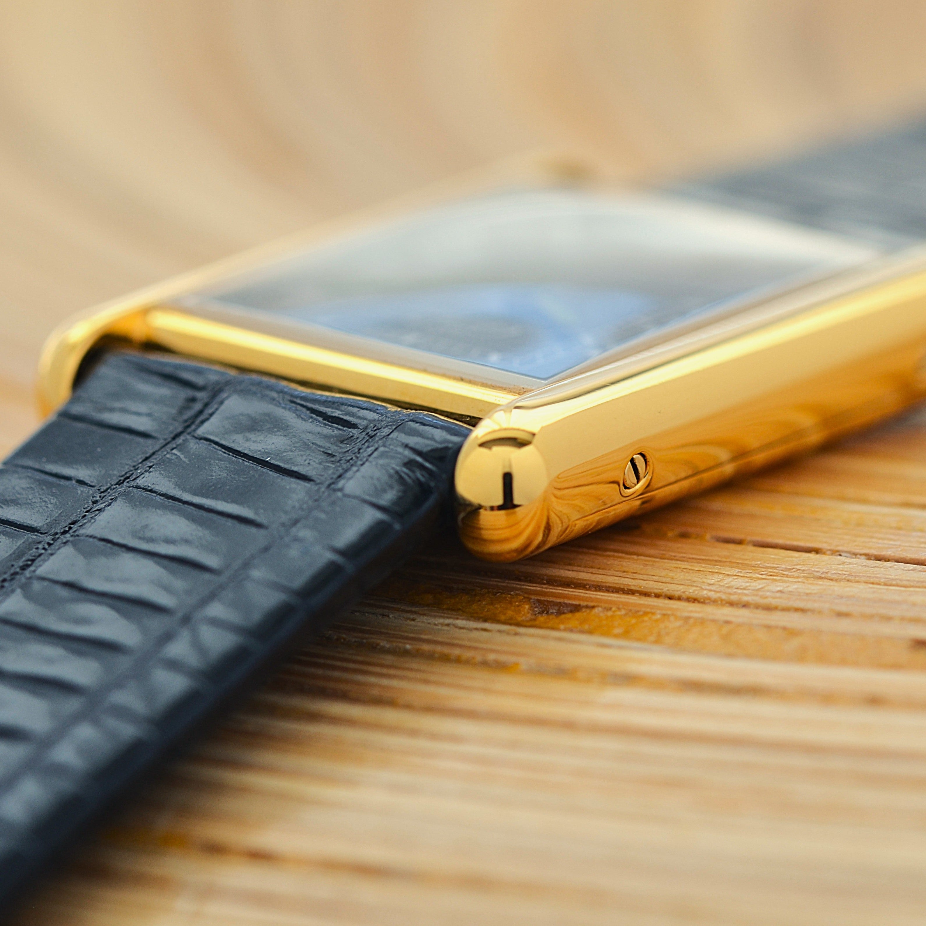 【Cartier】カルティエ マストタンクLM ブラックローマ 手巻き 純正尾錠付き