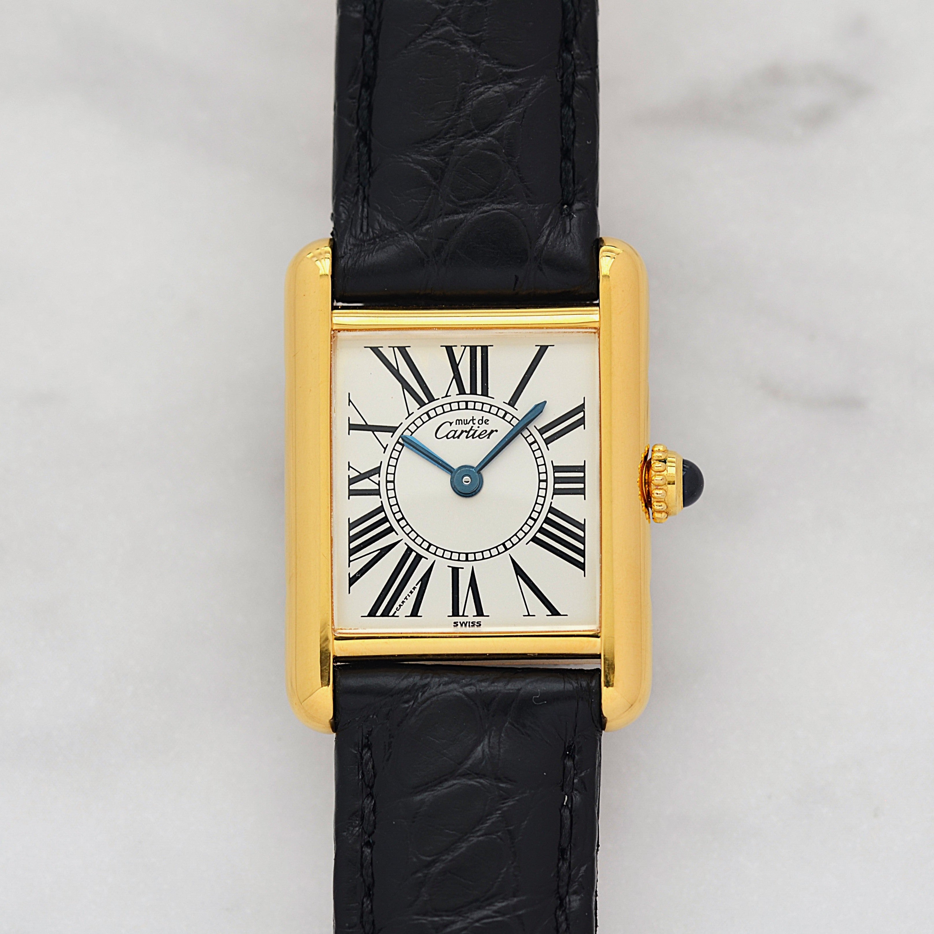 【Cartier】カルティエ マストタンク SM オパラン 純正Dバックル付き