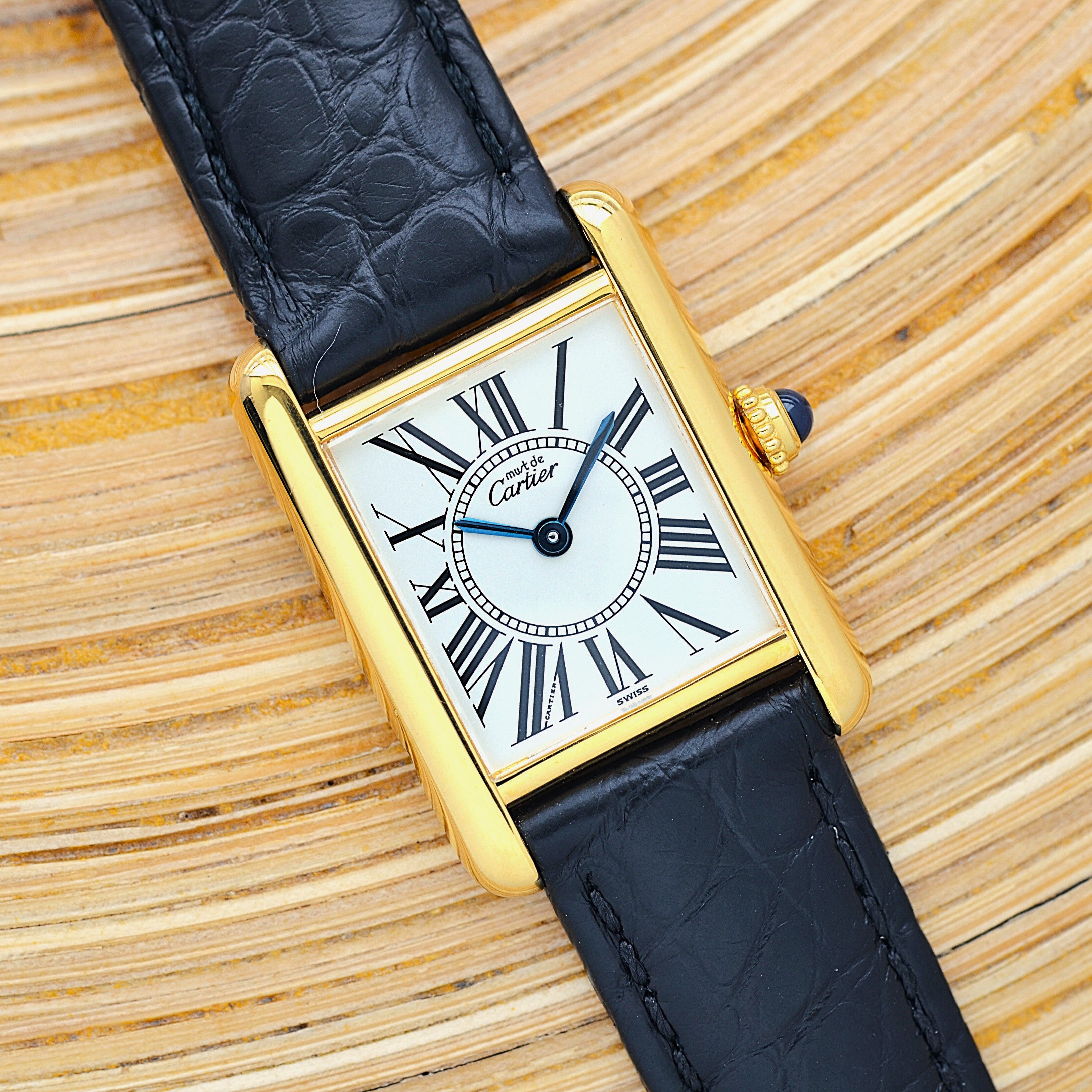 【Cartier】カルティエ マストタンク SM オパラン 純正Dバックル付き