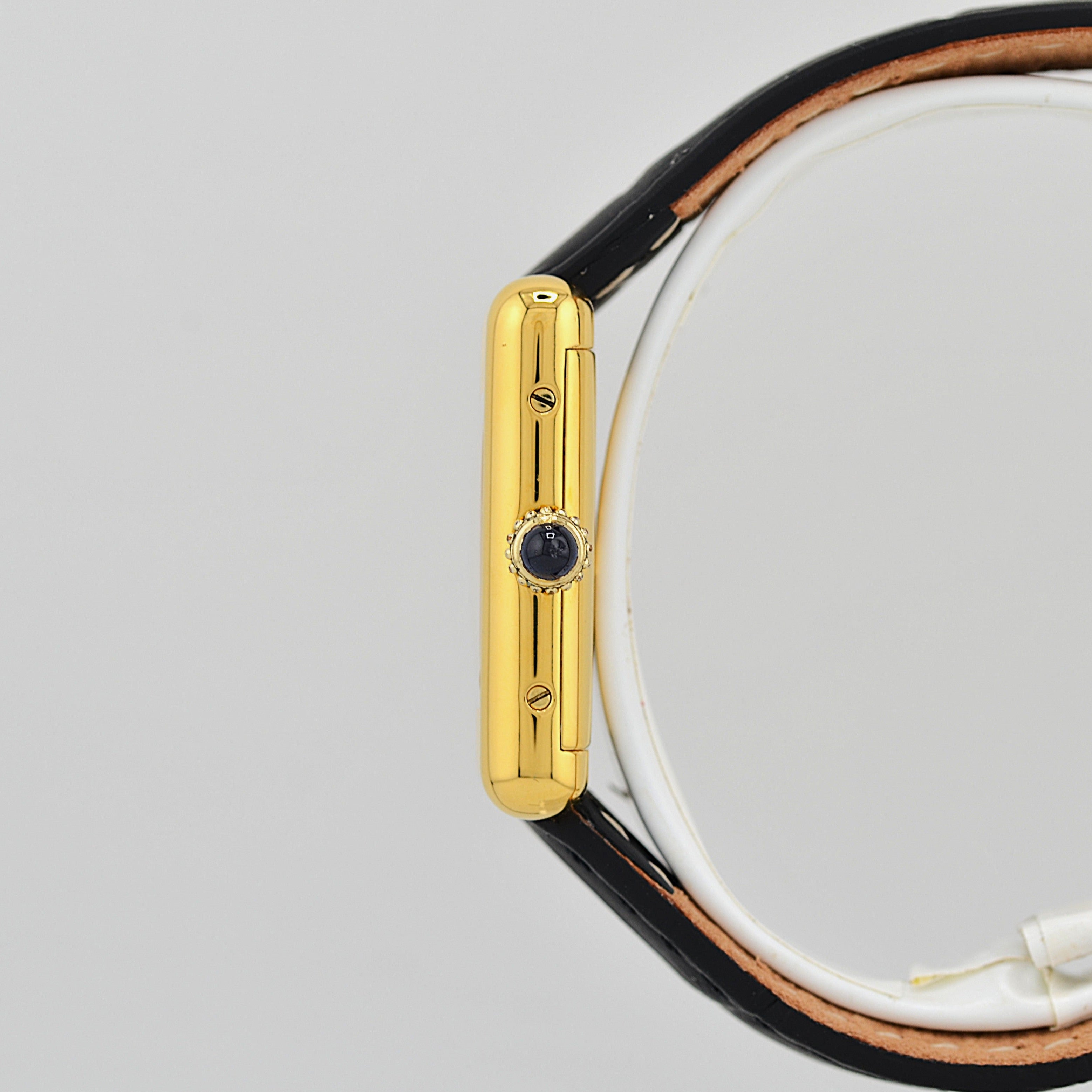 【Cartier】 Cartier Must Tank SM Ivory Roman Dial Manual Winding with Original Buckle