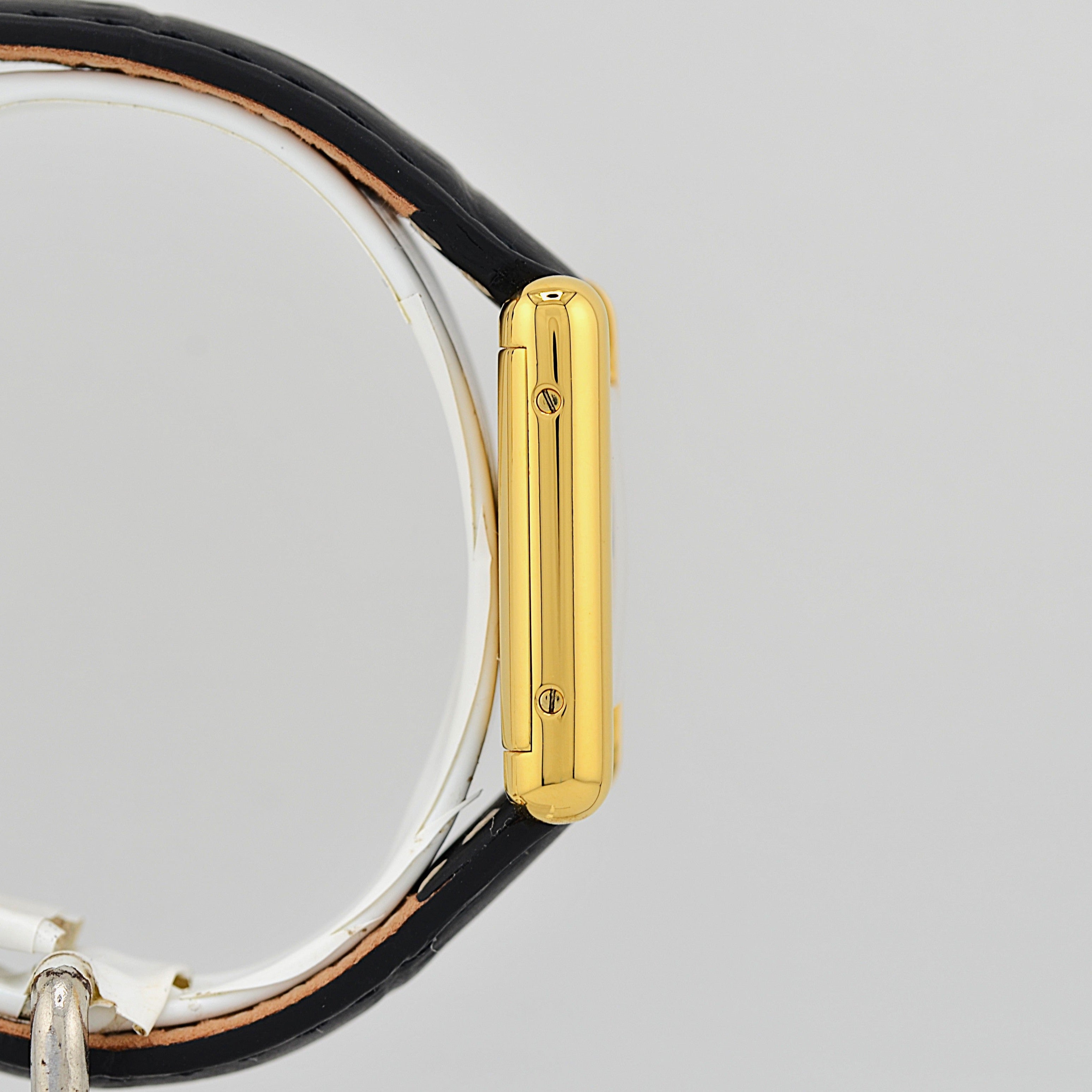 【Cartier】 Cartier Must Tank SM Ivory Roman Dial Manual Winding with Original Buckle