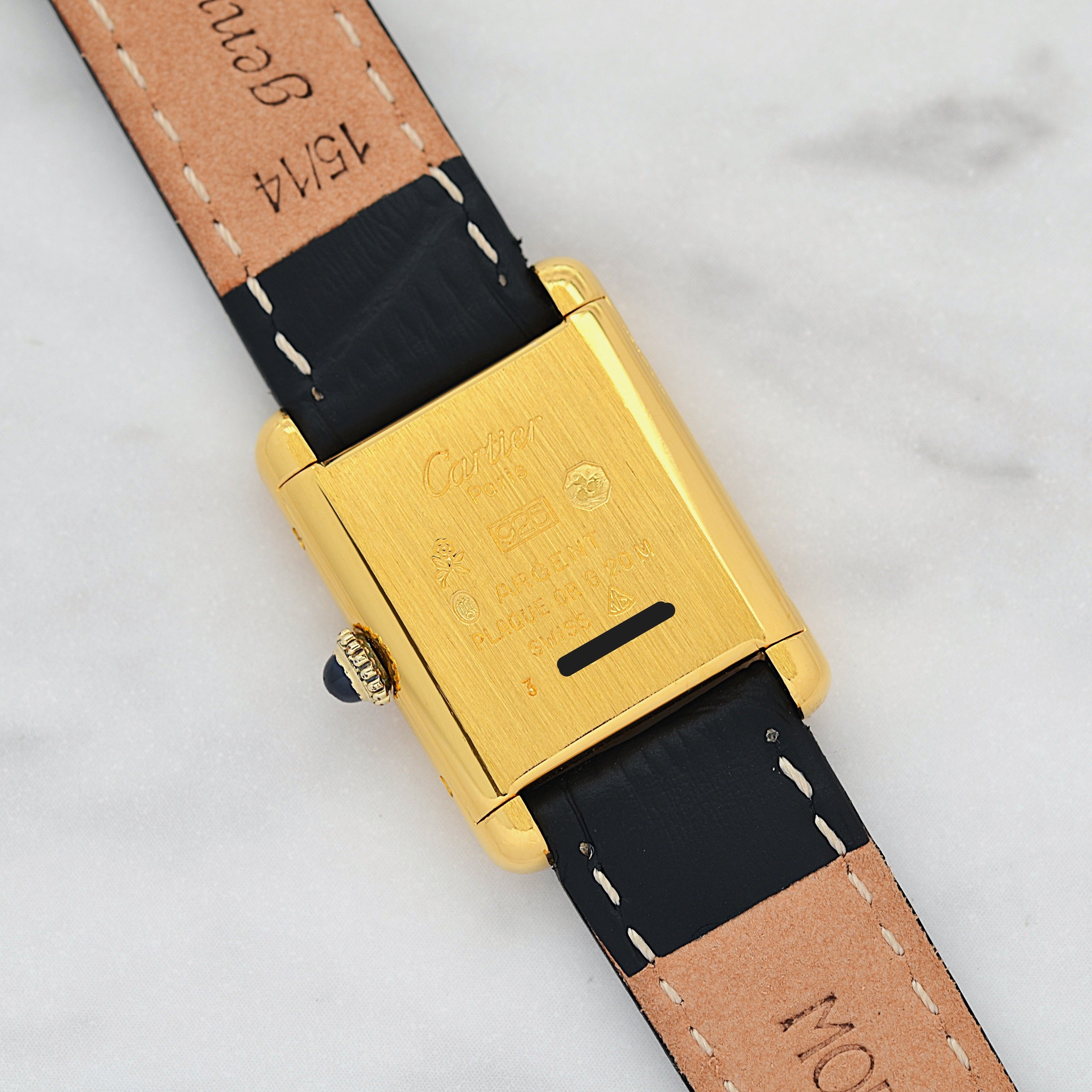 【Cartier】 Cartier Must Tank SM Ivory Roman Dial Manual Winding with Original Buckle