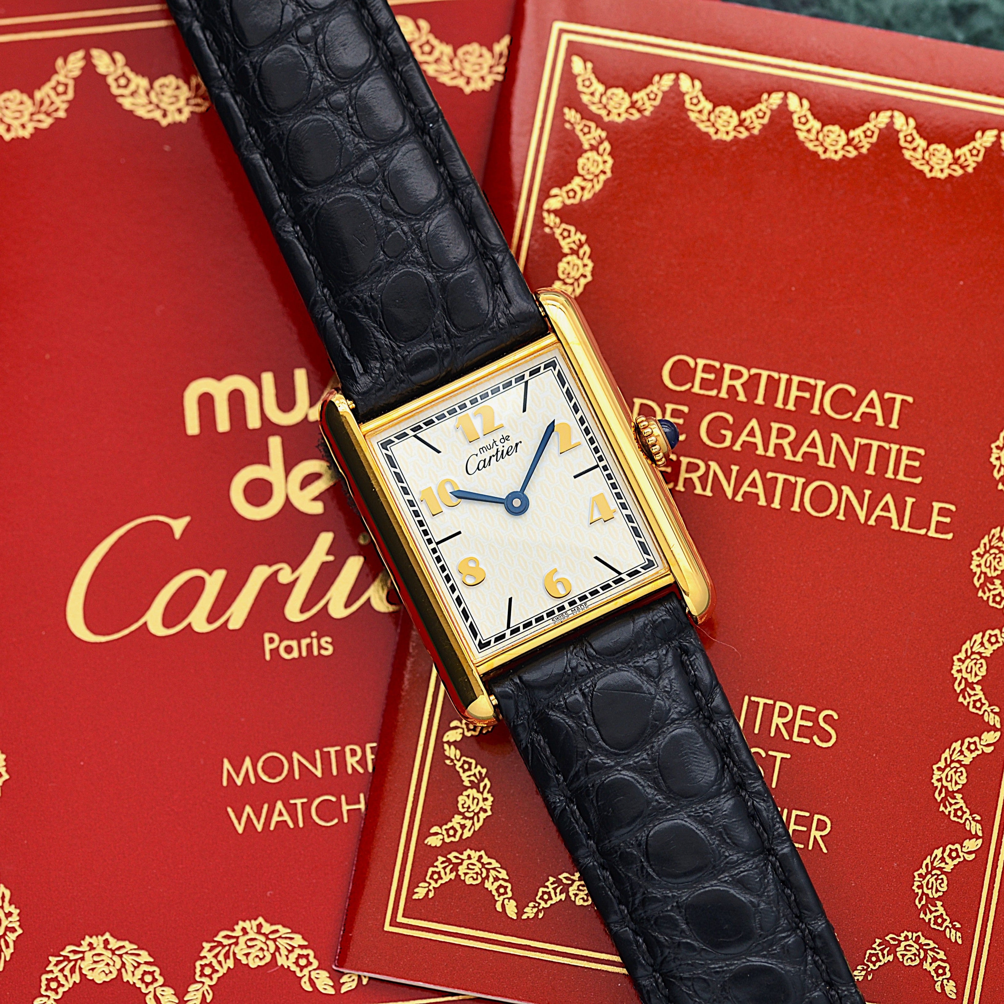 【Cartier】カルティエ マストタンク LM 飛びローマ 付属品完備 カルティエコンプリートサービス済み