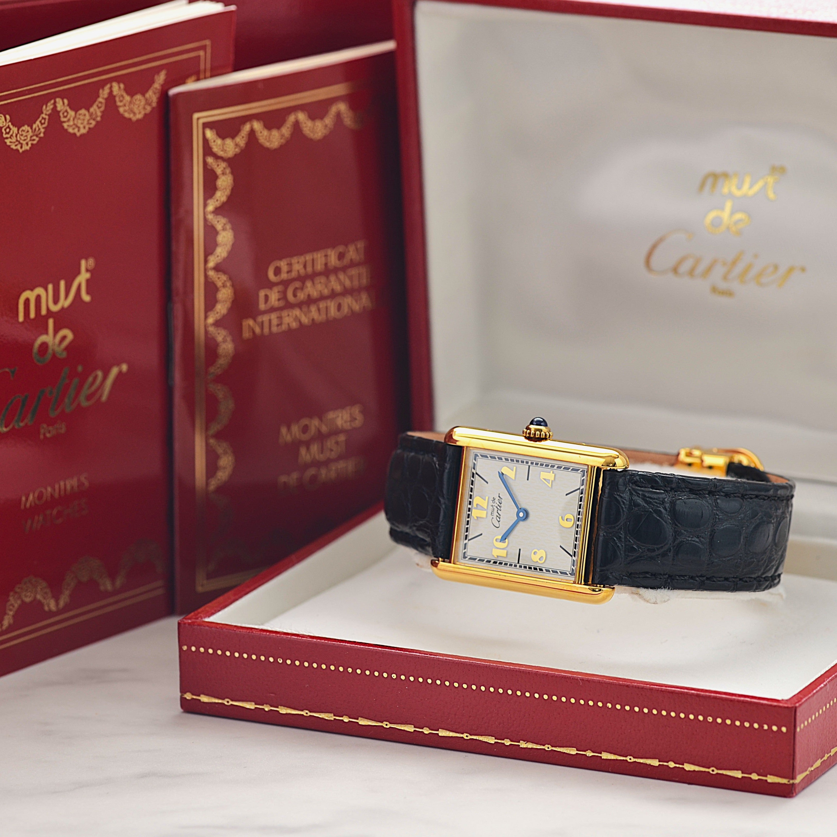 【Cartier】カルティエ マストタンク LM 飛びローマ 付属品完備 カルティエコンプリートサービス済み