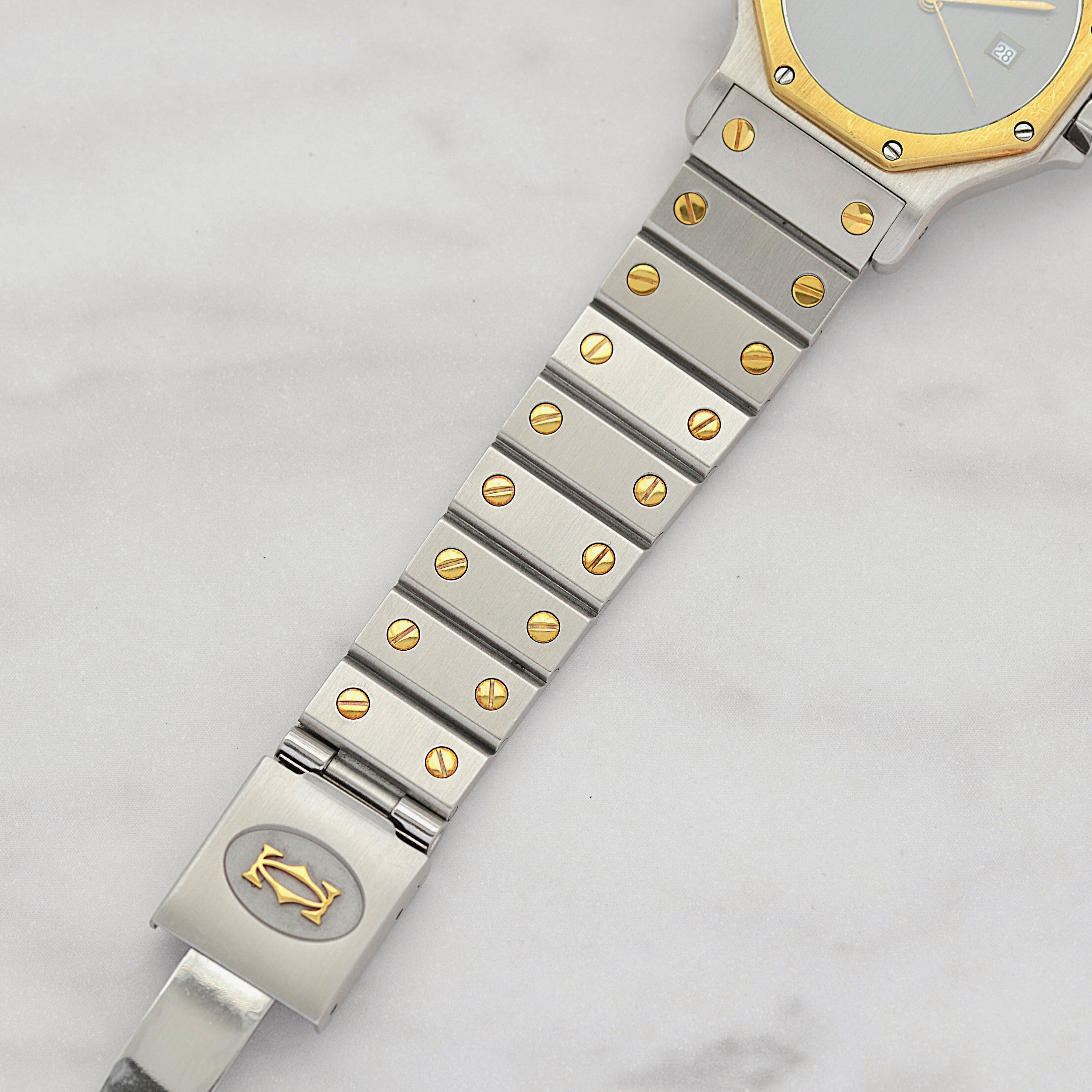 【Cartier】カルティエ サントスオクタゴンLM 18KYG×SS 「Grey Ghost」 付属品完備