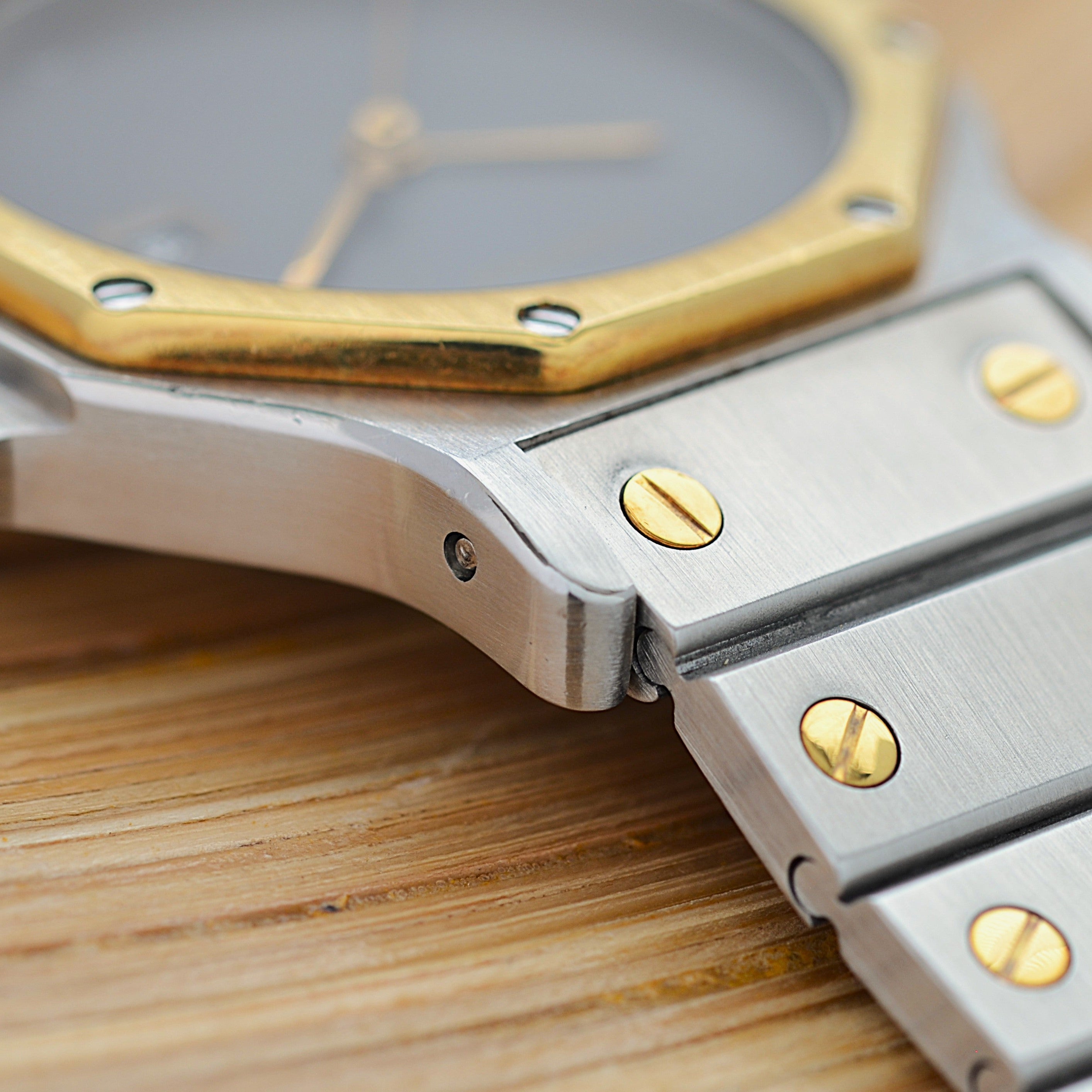 【Cartier】カルティエ サントスオクタゴンLM 18KYG×SS 「Grey Ghost」 付属品完備