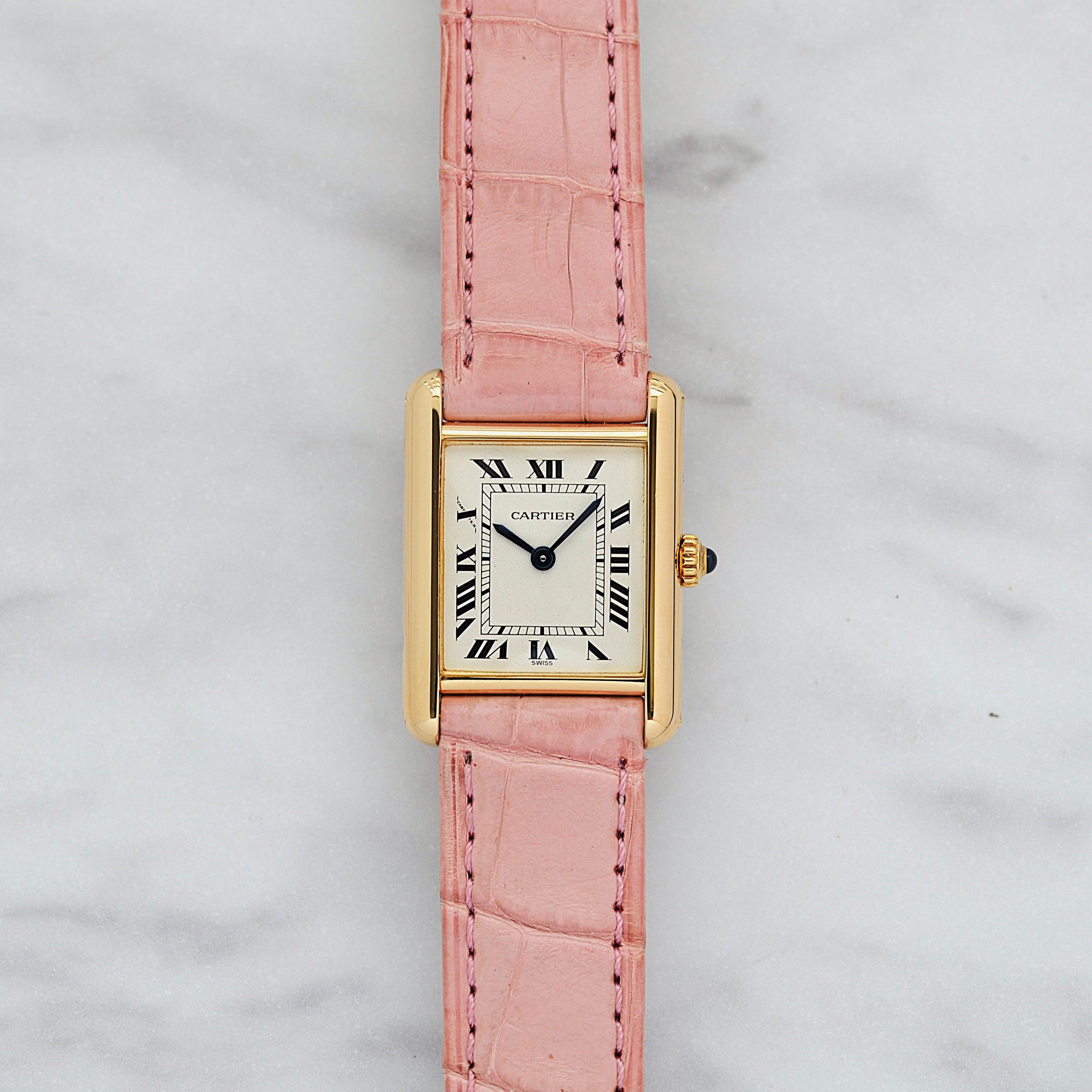 【Cartier】カルティエ タンクルイカルティエ SM 18KYG 付属品完備 カルティエコンプリートサービス済み