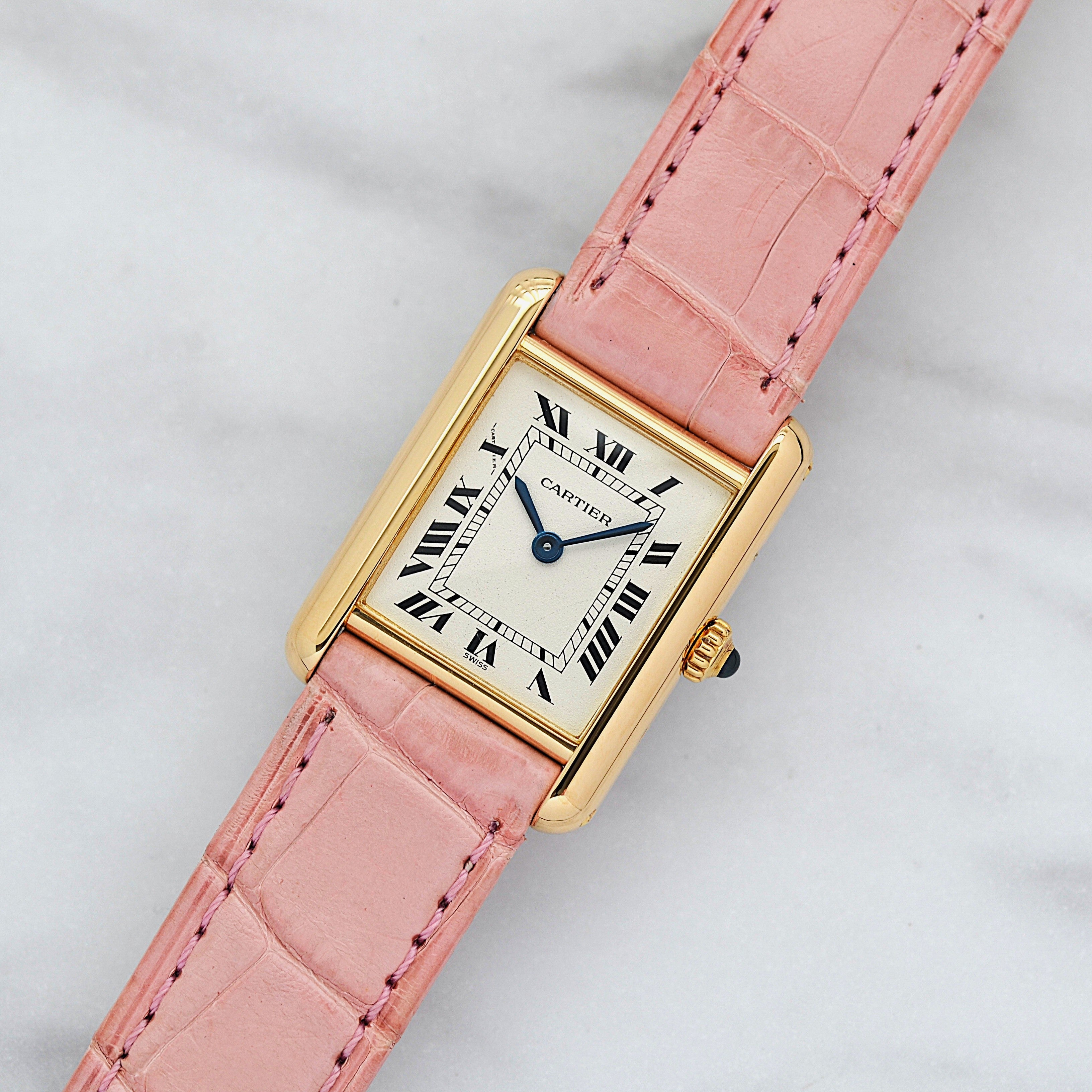 【Cartier】カルティエ タンクルイカルティエ SM 18KYG 付属品完備 カルティエコンプリートサービス済み
