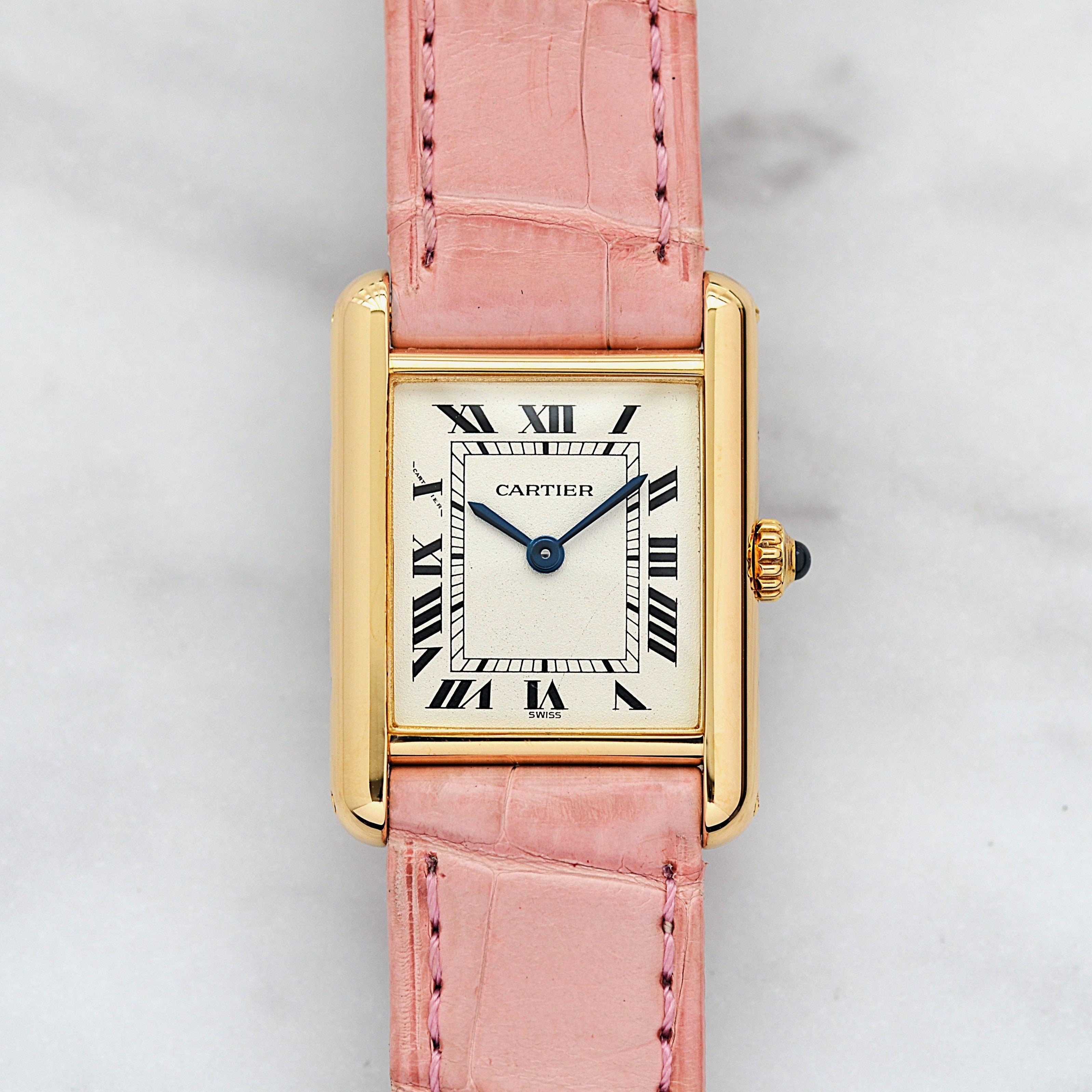 【Cartier】カルティエ タンクルイカルティエ SM 18KYG 付属品完備 カルティエコンプリートサービス済み