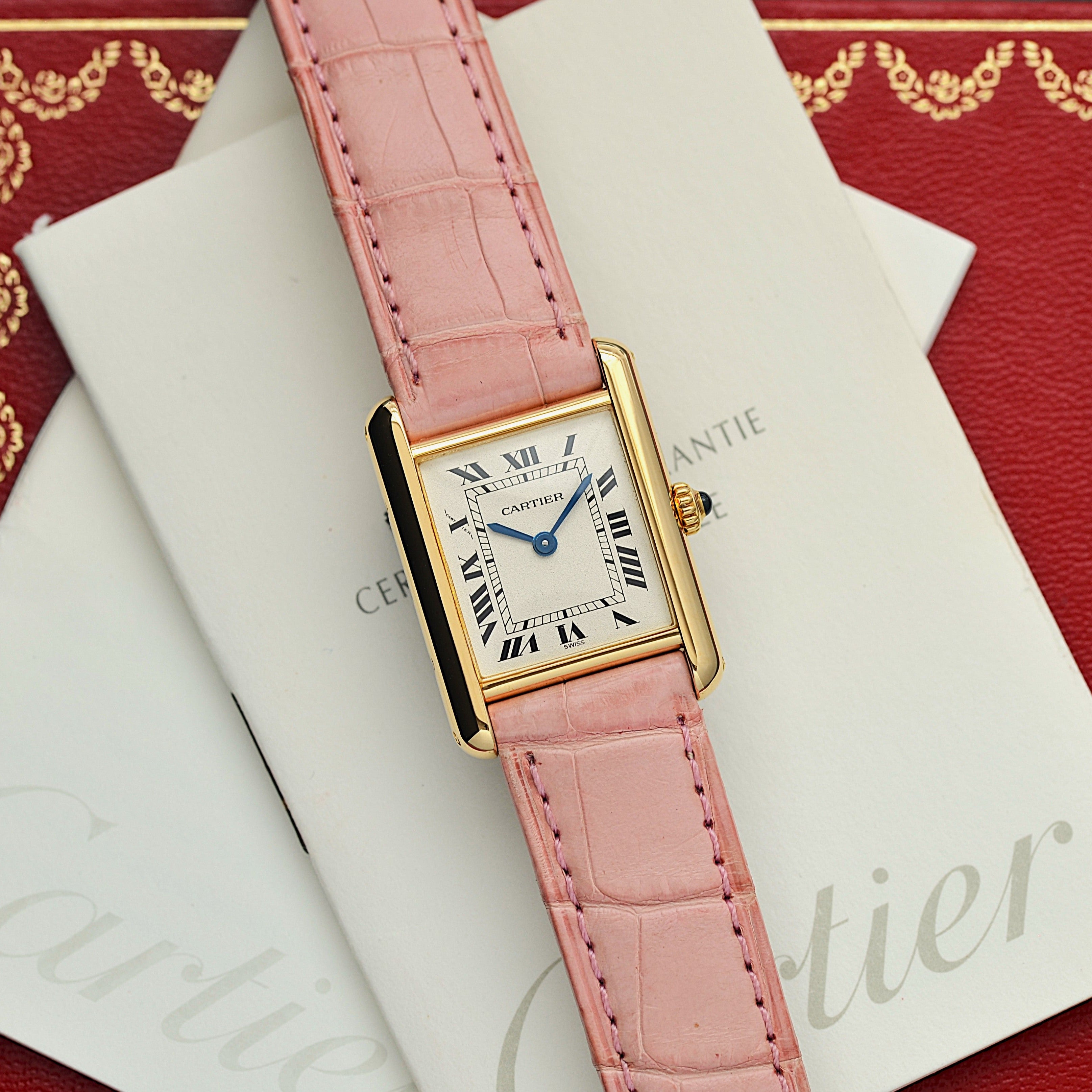 【Cartier】カルティエ タンクルイカルティエ SM 18KYG 付属品完備 カルティエコンプリートサービス済み