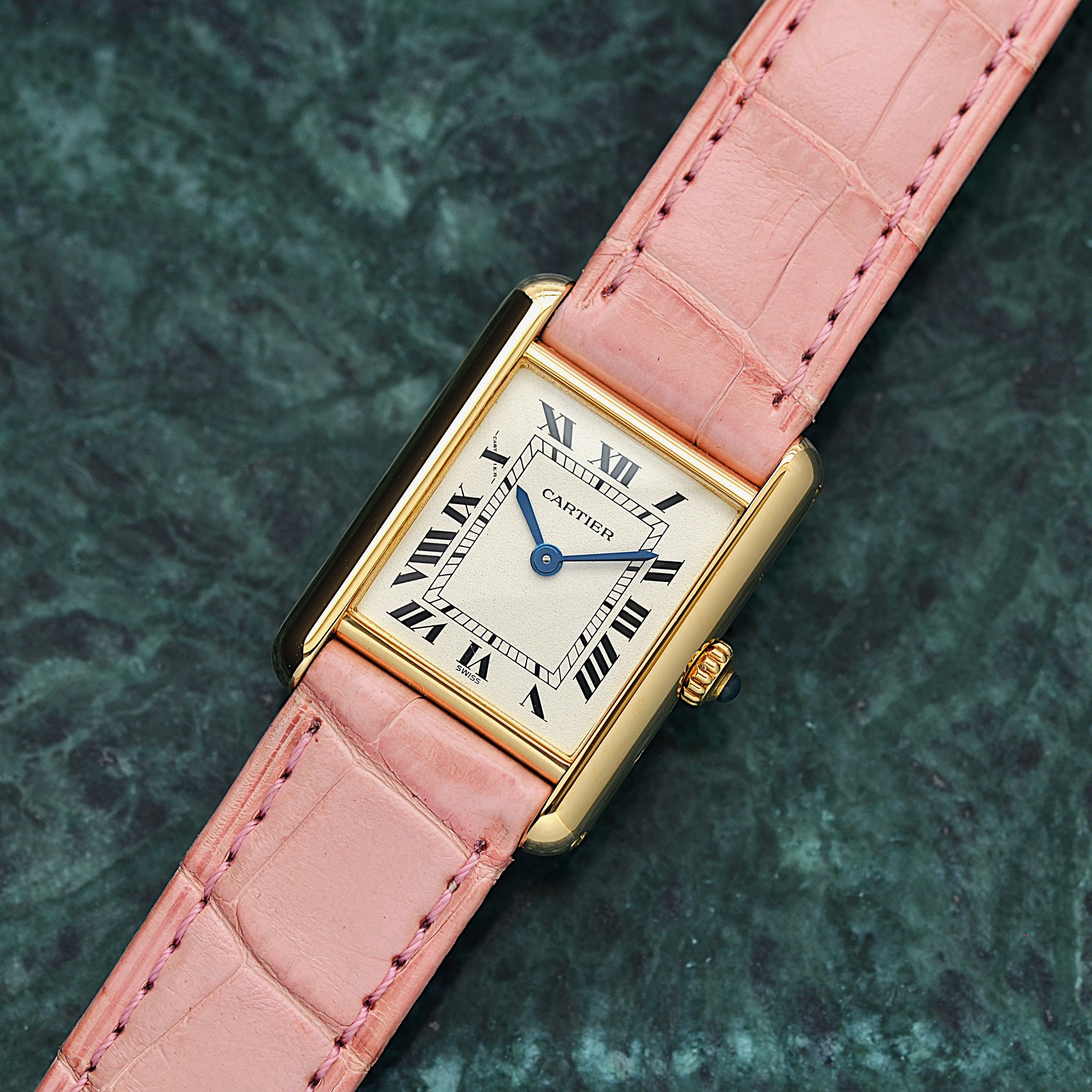 【Cartier】カルティエ タンクルイカルティエ SM 18KYG 付属品完備 カルティエコンプリートサービス済み
