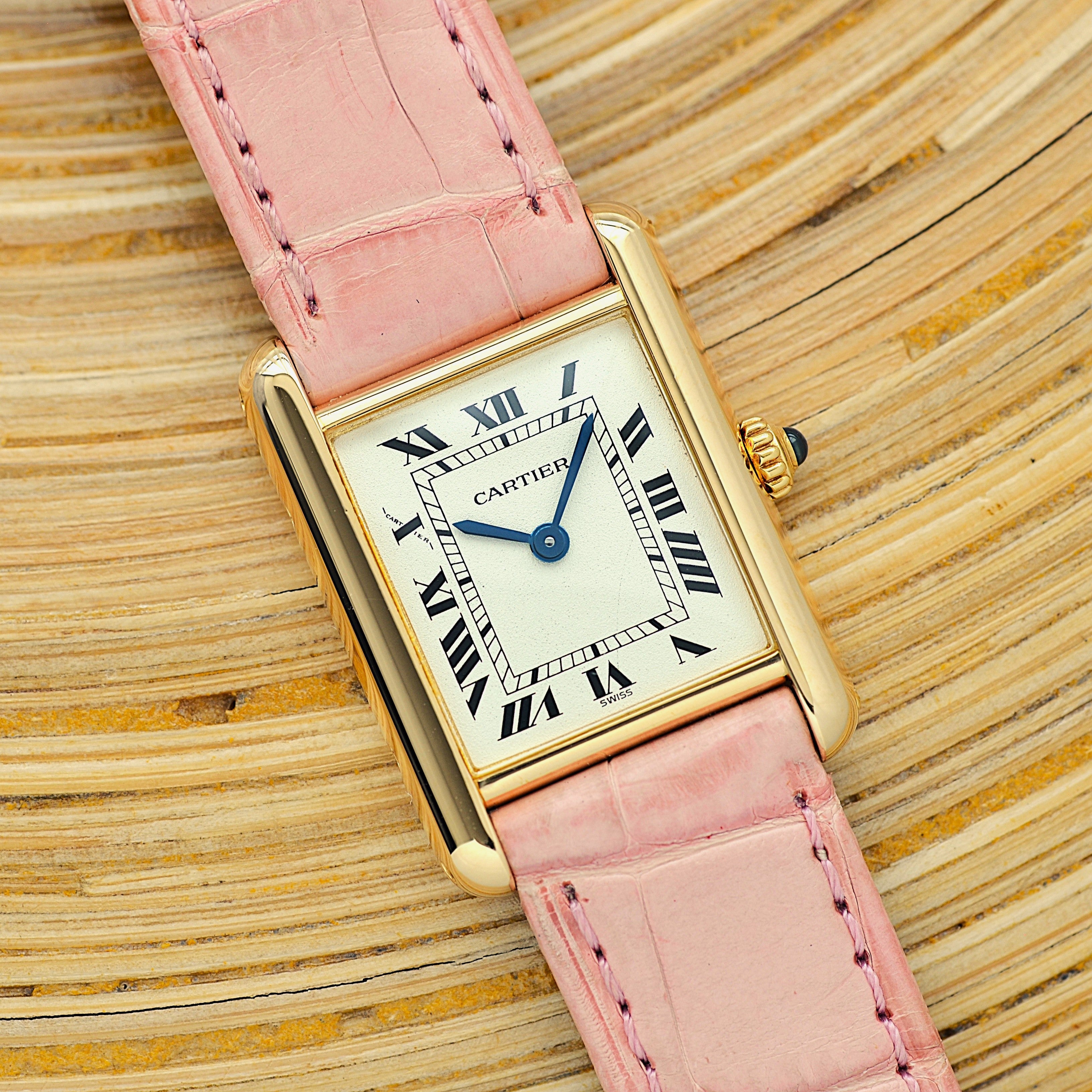 【Cartier】カルティエ タンクルイカルティエ SM 18KYG 付属品完備 カルティエコンプリートサービス済み